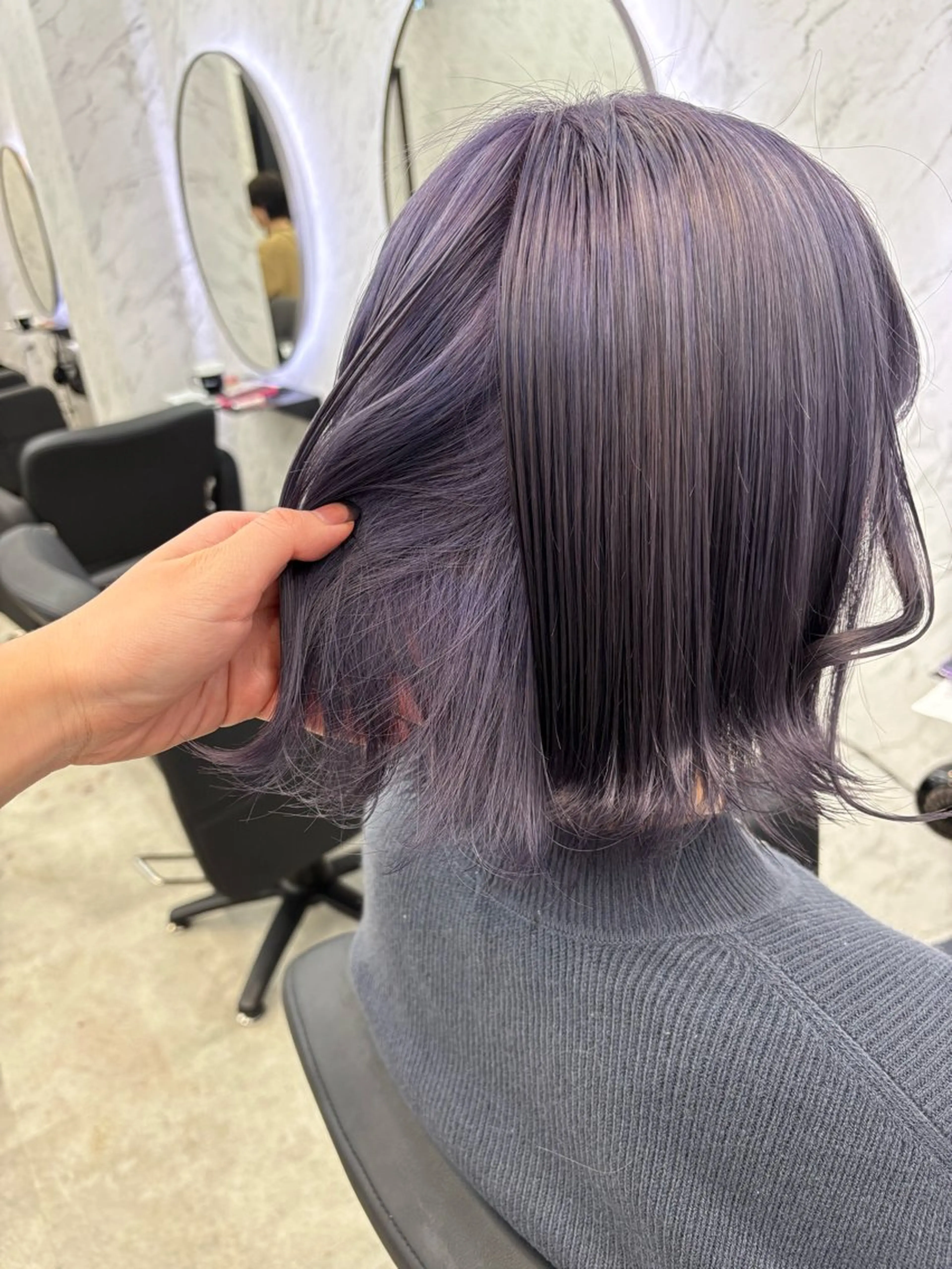ロング カラー ラベンダーカラー ラベンダーグレー ヘアカラー hair salon dot. mooda 韓国風サロン 町田店所属・韓国風ヘア🎀🩶 /♡𝓝𝓸𝓪♡のヘアスタイル