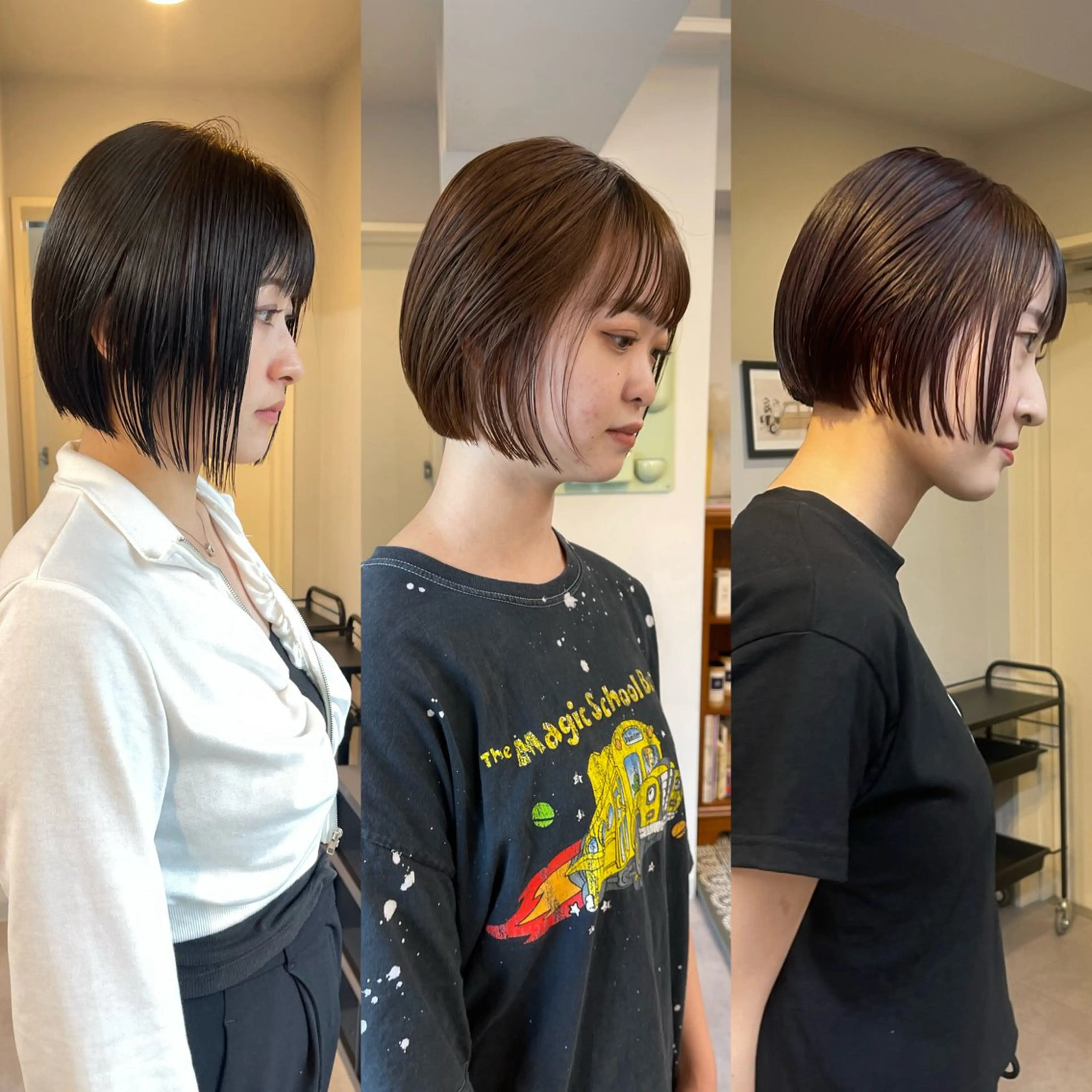 ショート カラー ボブ 顔まわりレイヤー 顔周りカット レイヤーカット MEY HAIR / CURLYS所属・✅ボブ/パーマ/ 表参道/KENTA✅のヘアスタイル