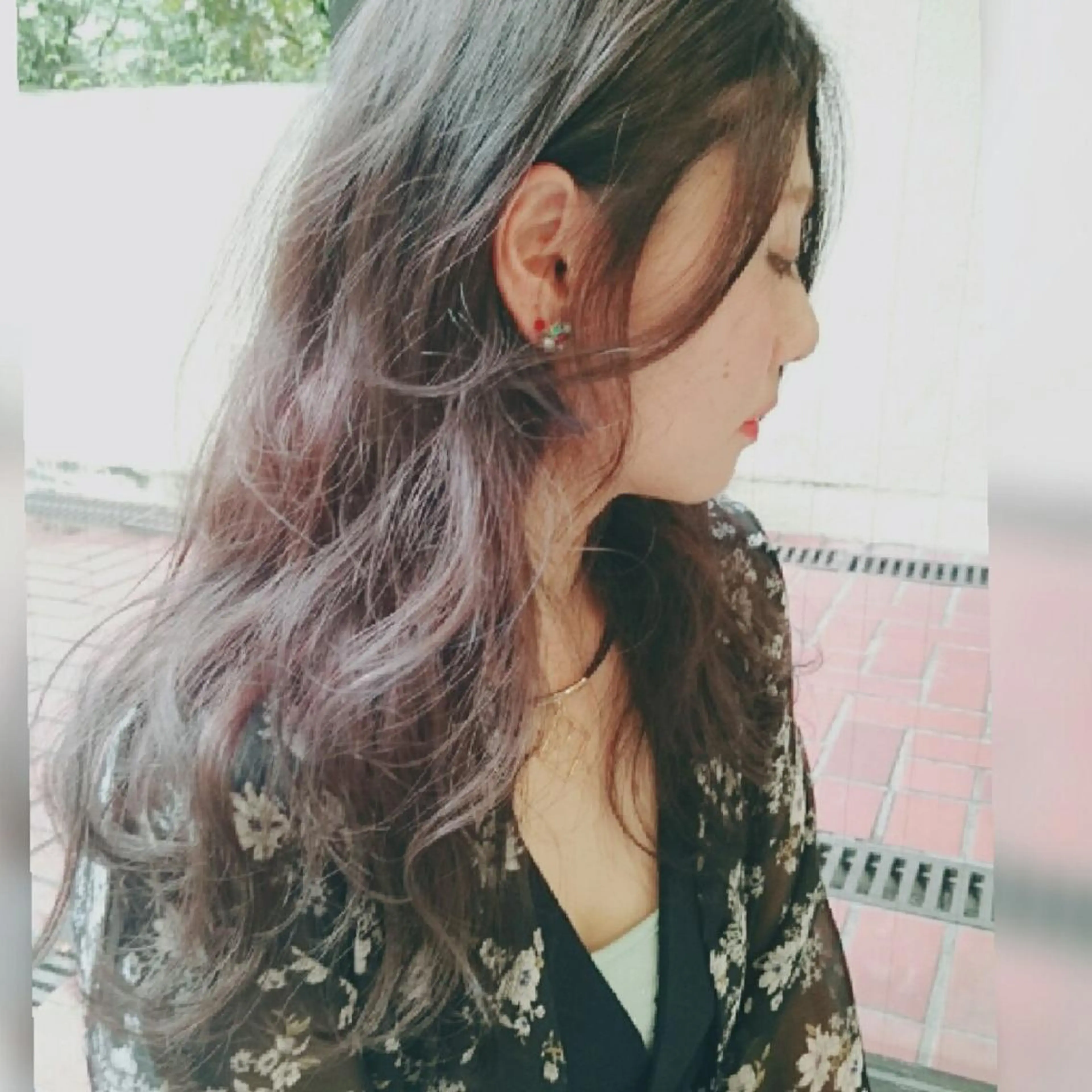 カラー ロング メッシュ 外国人風カラー ma cherie 三浦直美のヘアスタイル