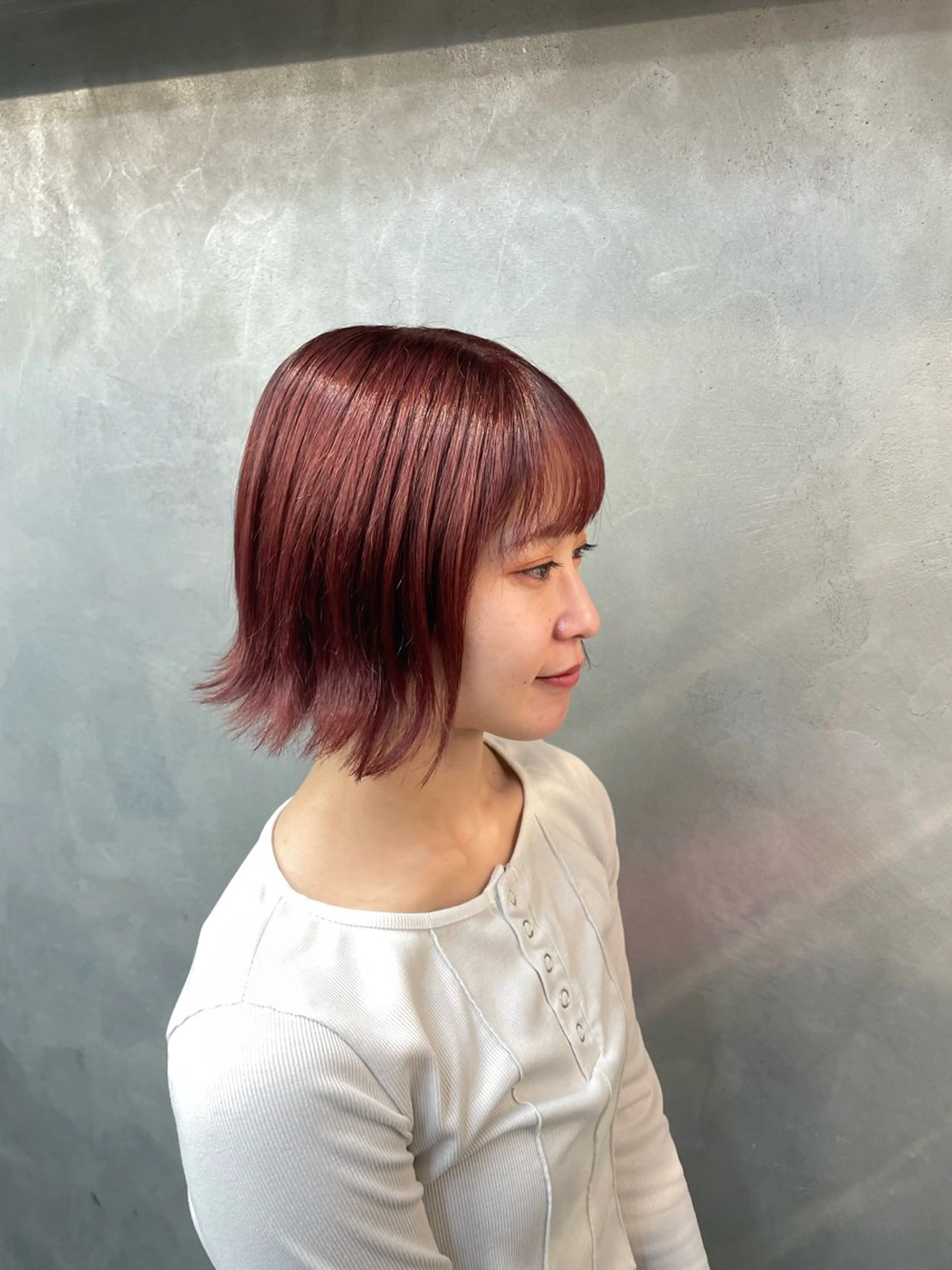 ミディアム カラー レッドカラー TNB TOKYO所属・Insta 指名 No.1KURUMIのヘアスタイル