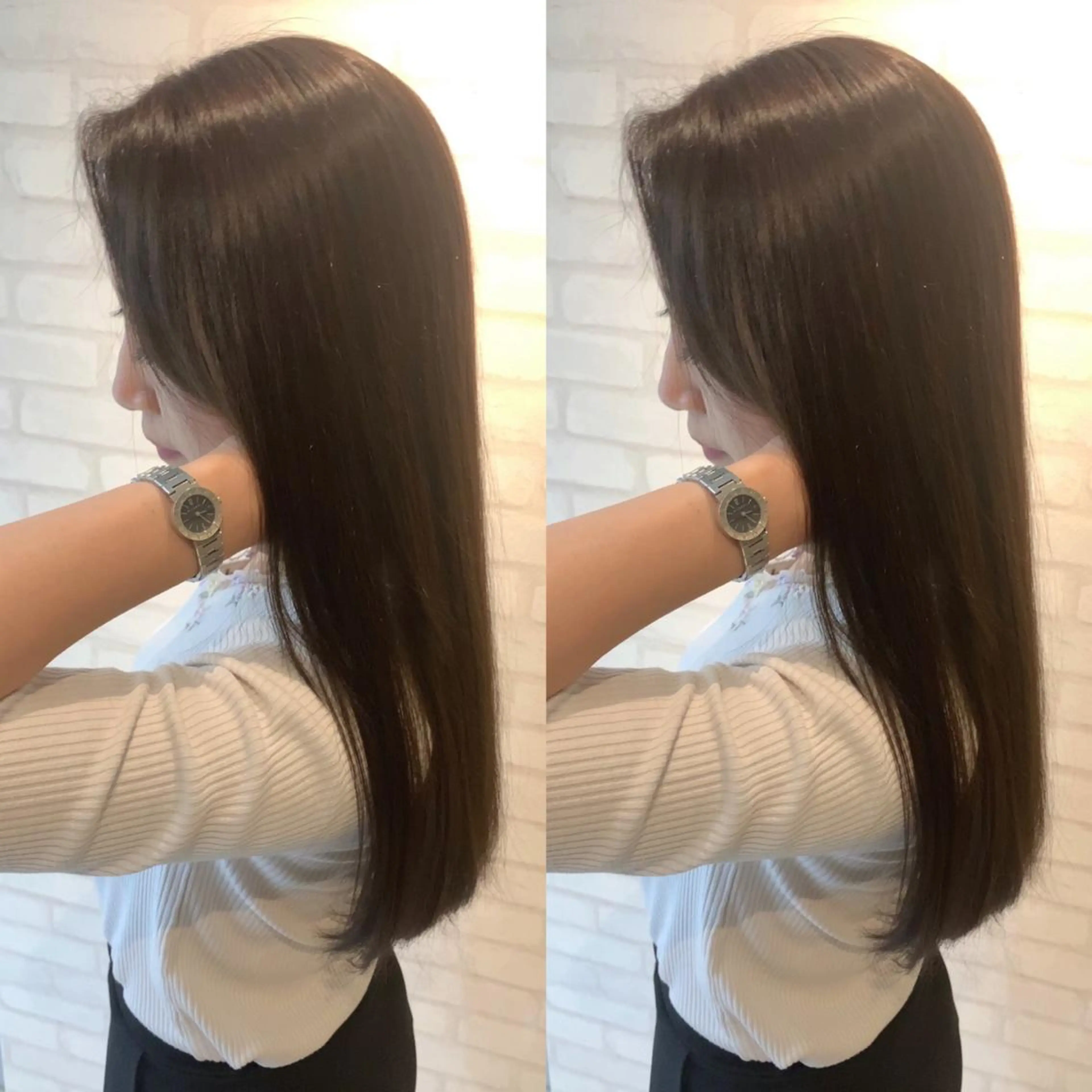 ロング カット ヘアカラー トリートメント 髪質改善 貸切サロンのヘアスタイル