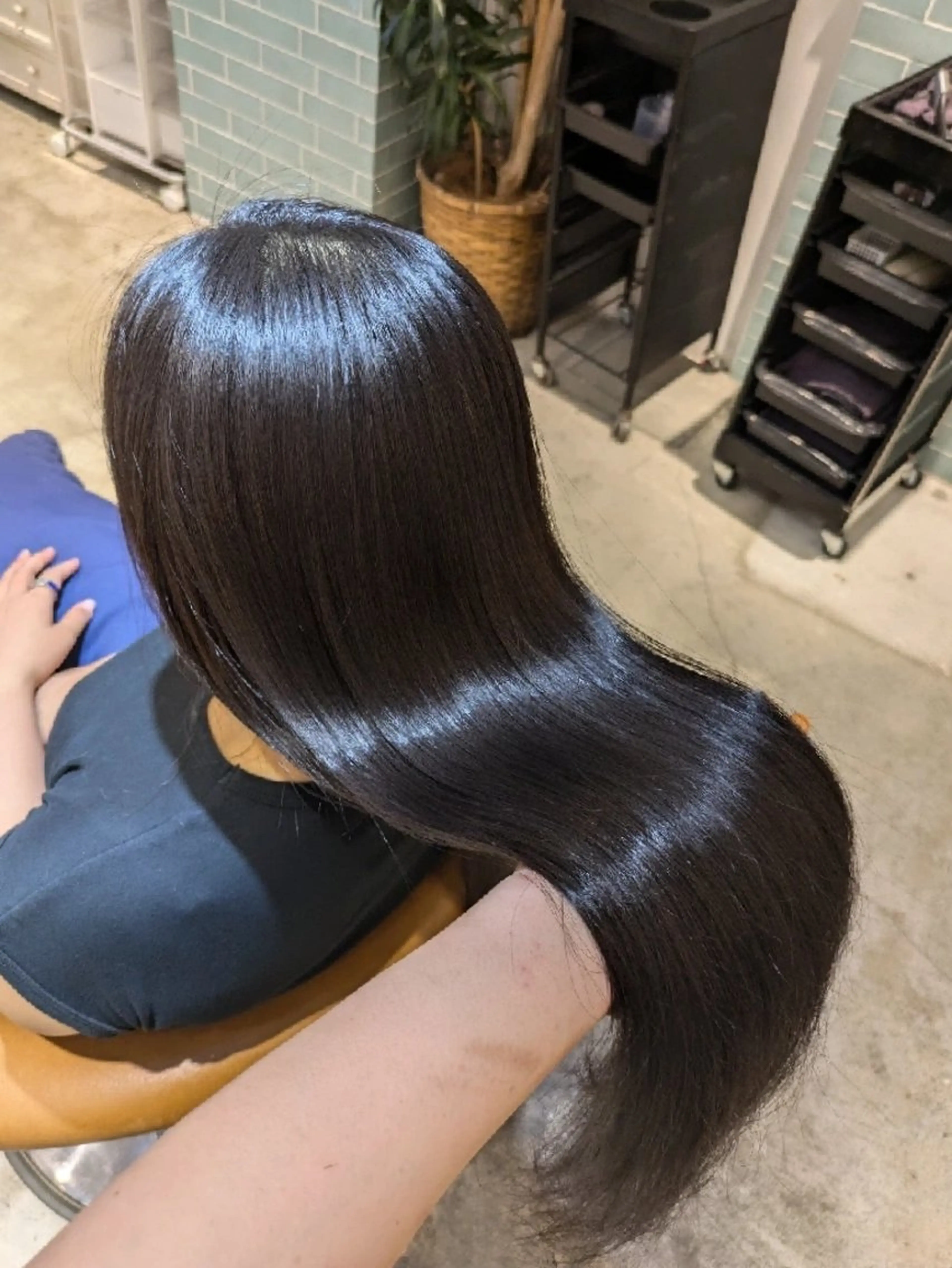 ロング カット ヘアカラー 縮毛矯正 トリートメント 縮毛矯正/レイヤー 💎やまもとちひろのヘアスタイル