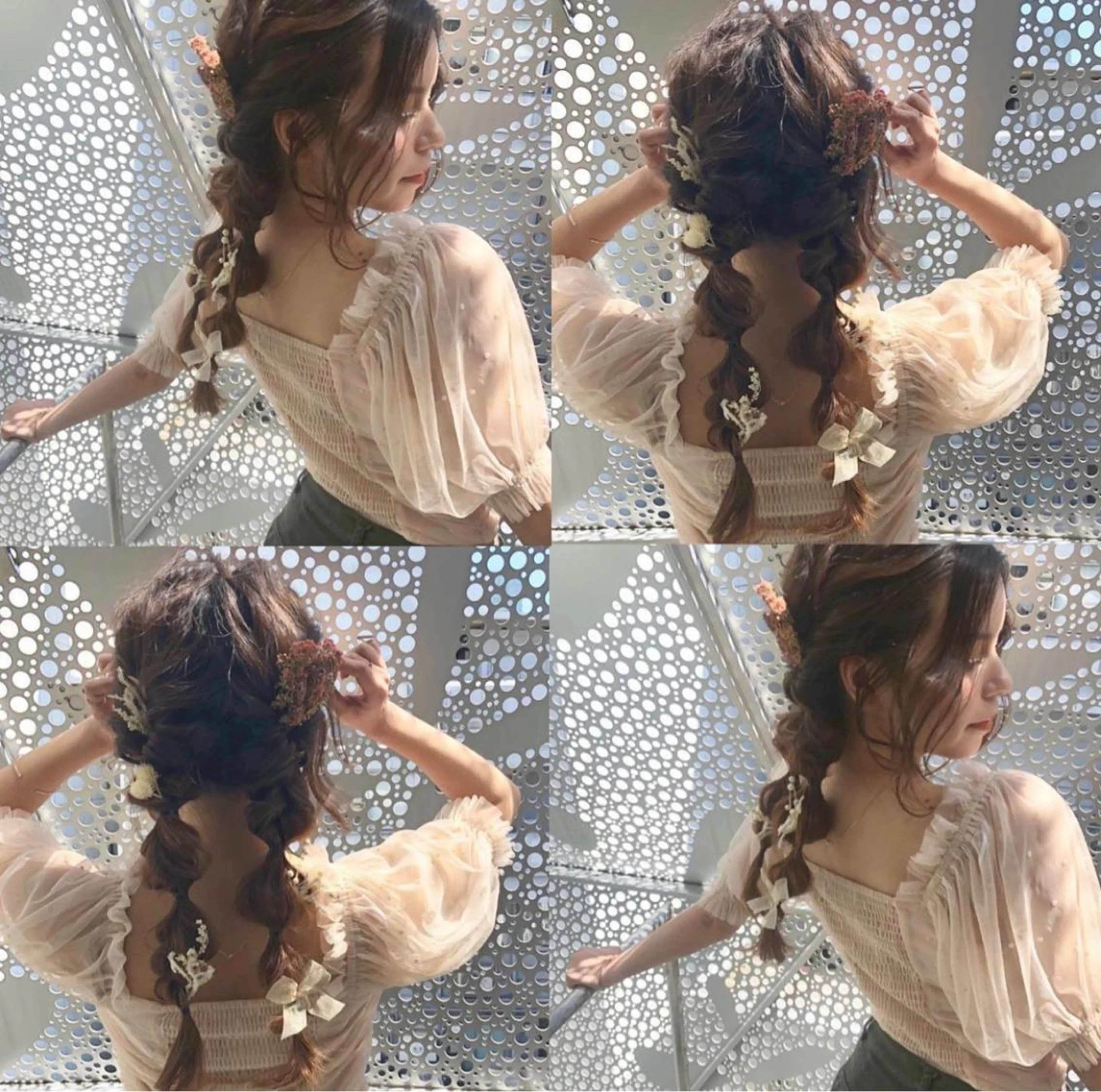 ショート カラー ヘアアレンジ 結婚式・ブライダル Yuki☃️美容師/ 耳ツボジュエリーのヘアスタイル