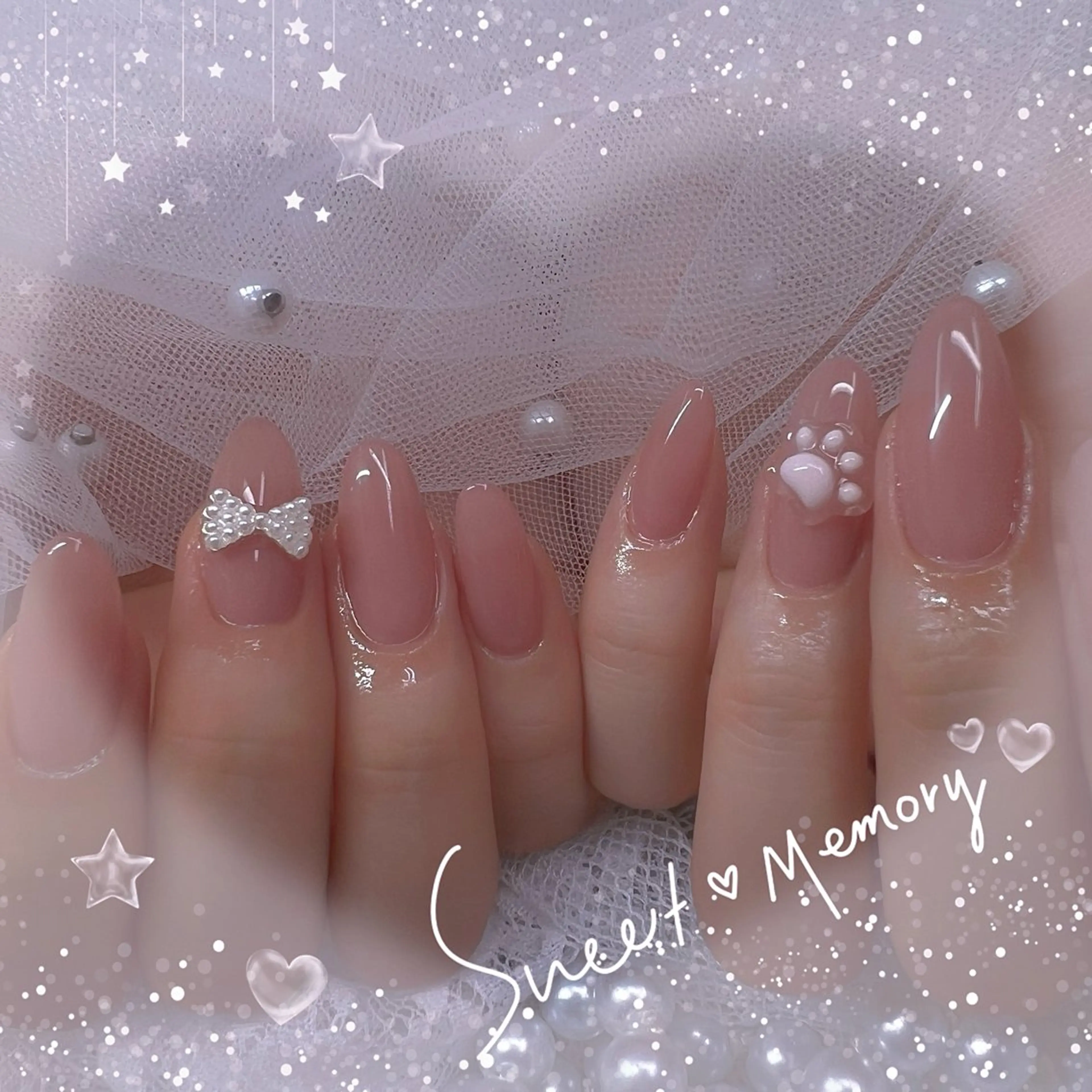 ネイル チークネイル フレンチネイル ガーリー ガラスフレンチ グラデーション ハンドネイル ハンドケア Chill Nailsalonのネイルデザイン
