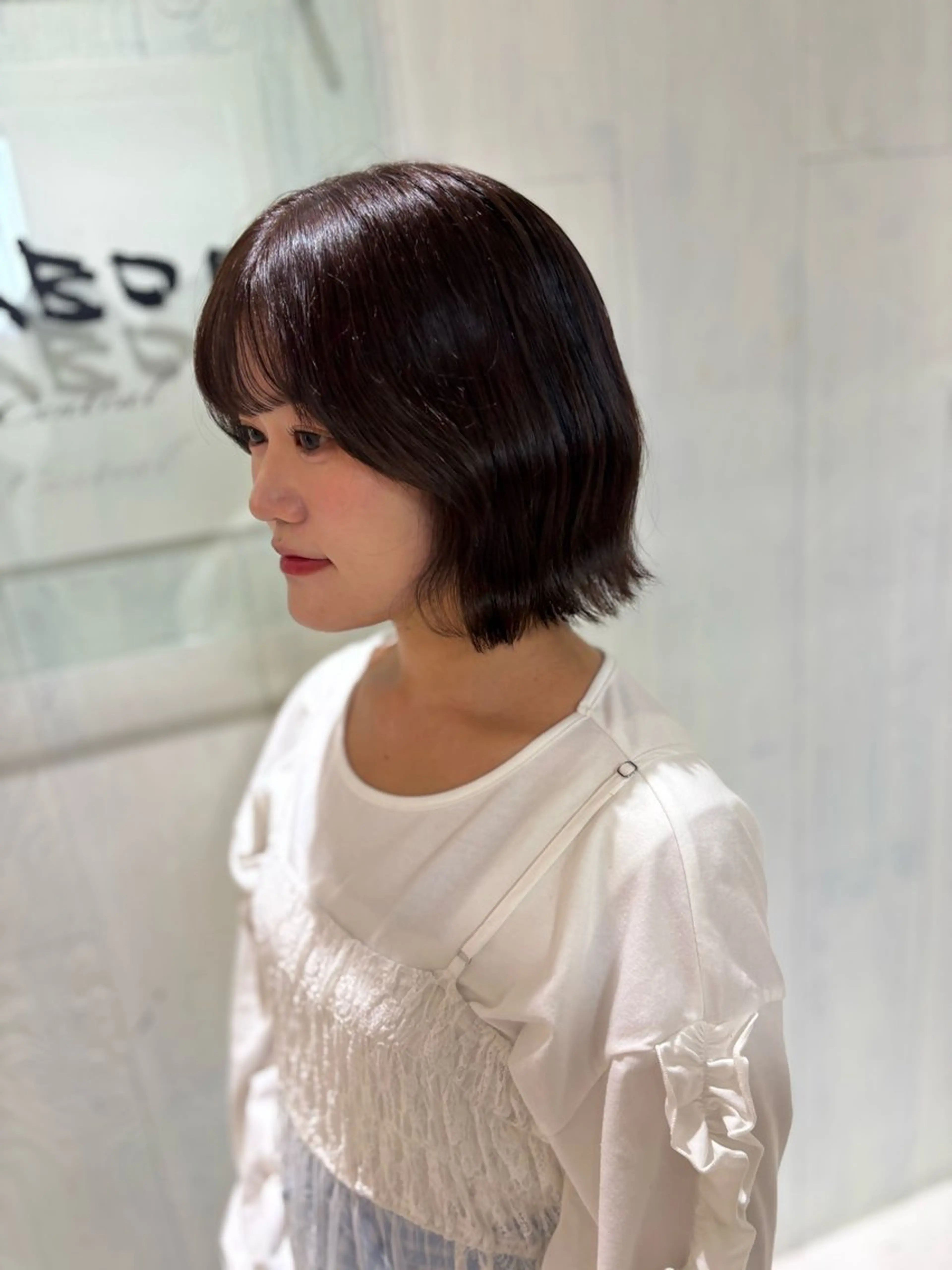 ショート カラー ヘアカラー トリートメント yui🥀/似合わせ /暖色カラー/ボブのヘアスタイル