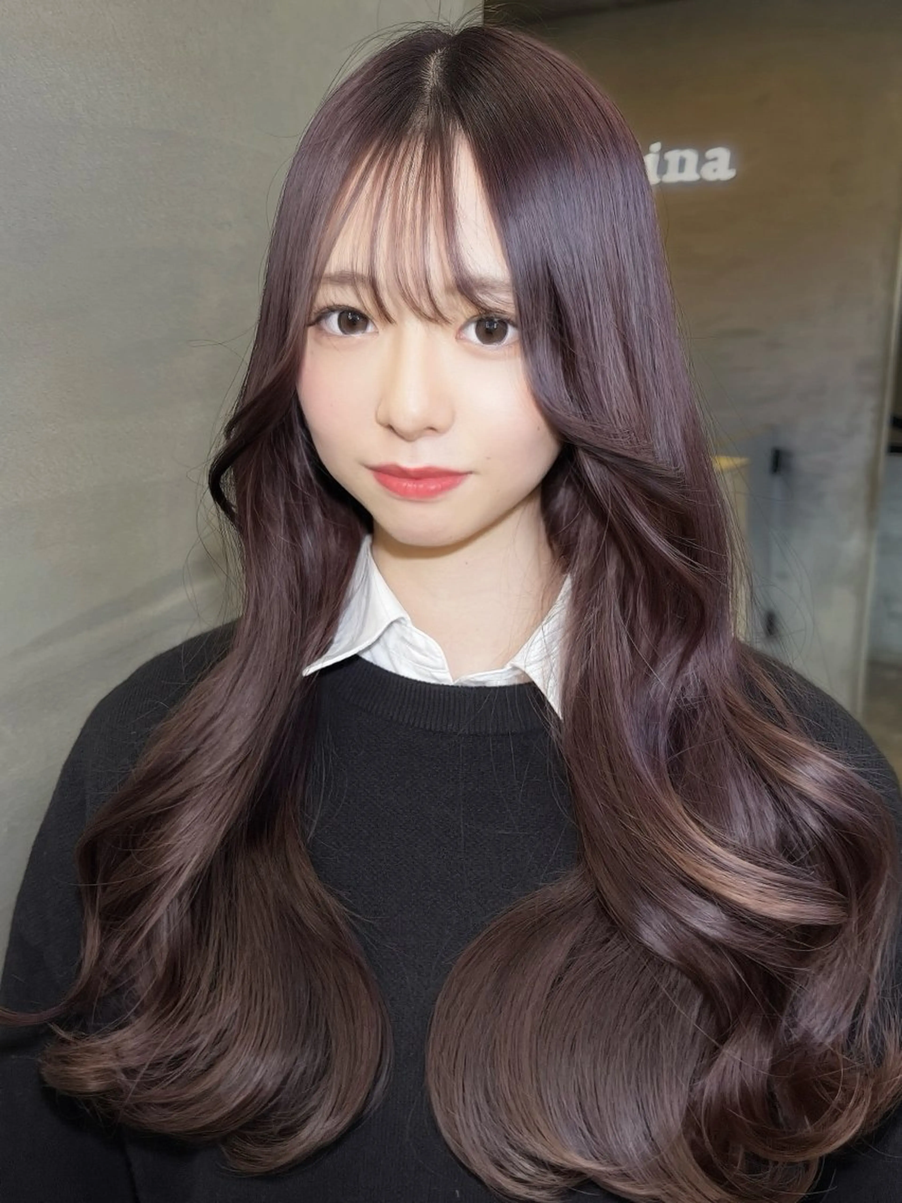 ロング カラー ブラウンカラー チョコレートブラウン カット ヘアカラー トリートメント 艶カラー/髪質改善 /韓国レイヤー/千葉のヘアスタイル