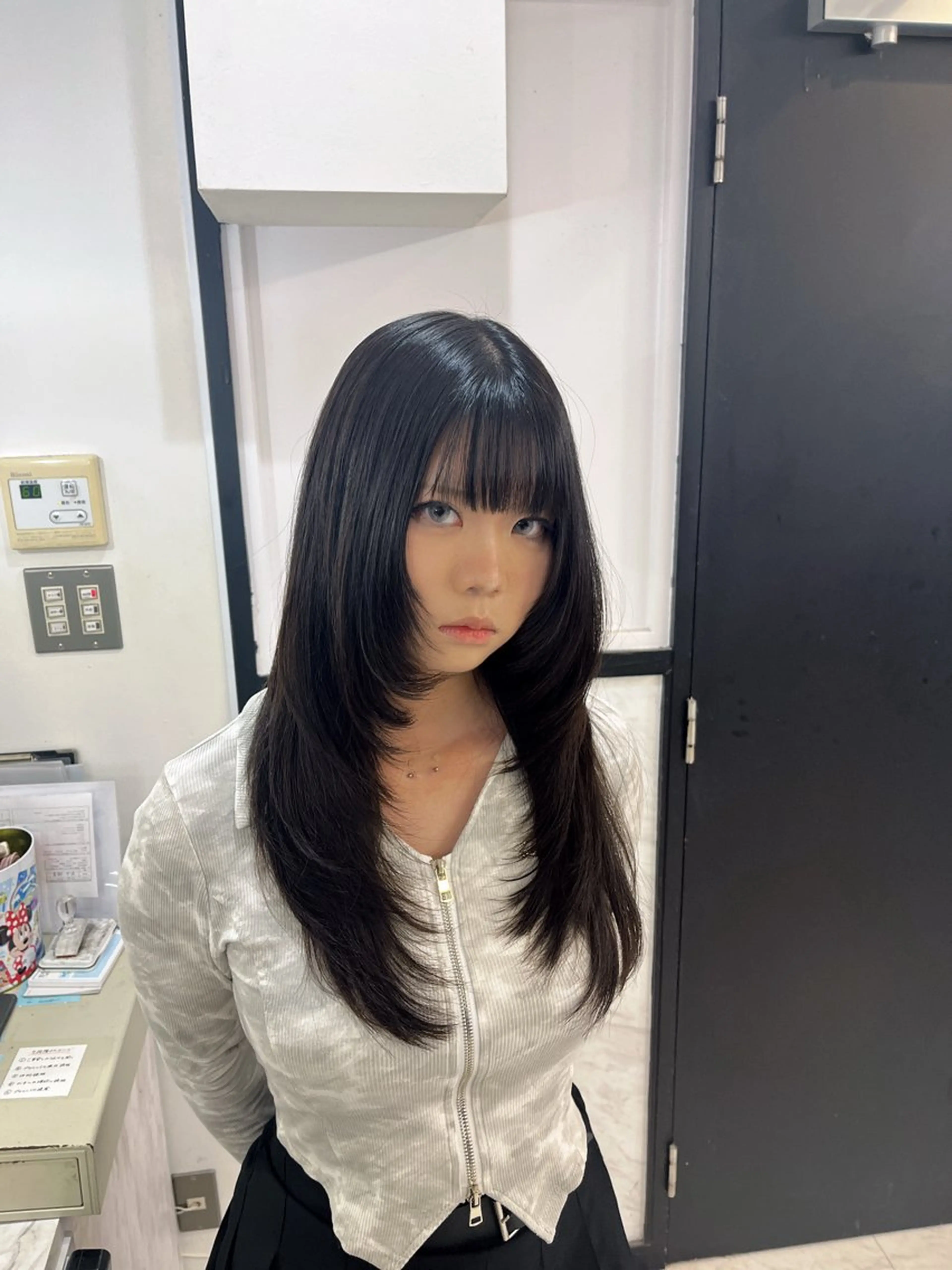 ロング カット 縮毛矯正 トリートメント 髪質改善×韓国 レイヤー ひかるのヘアスタイル