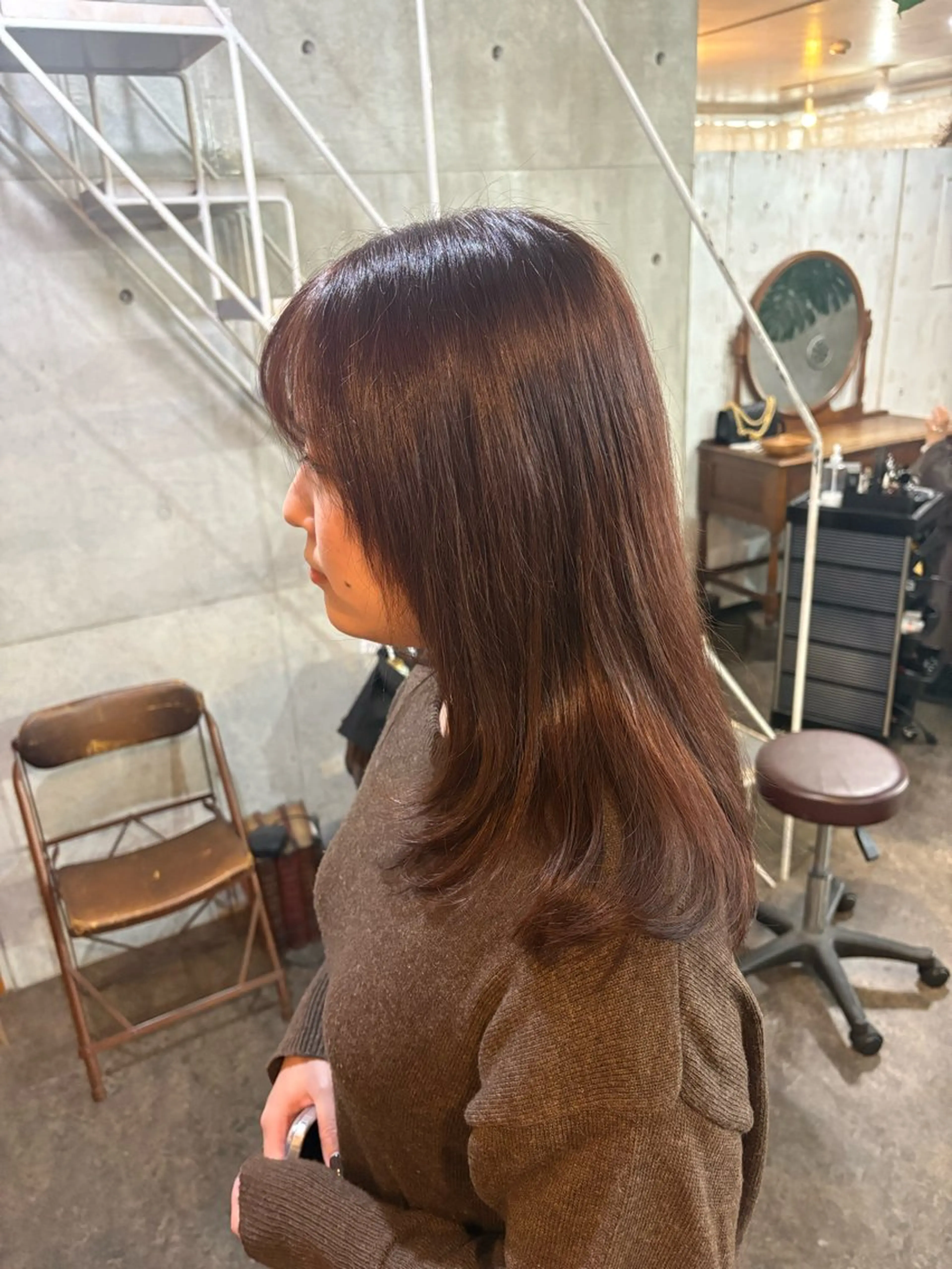 セミロング カット ヘアカラー トリートメント モリモト サナのヘアスタイル