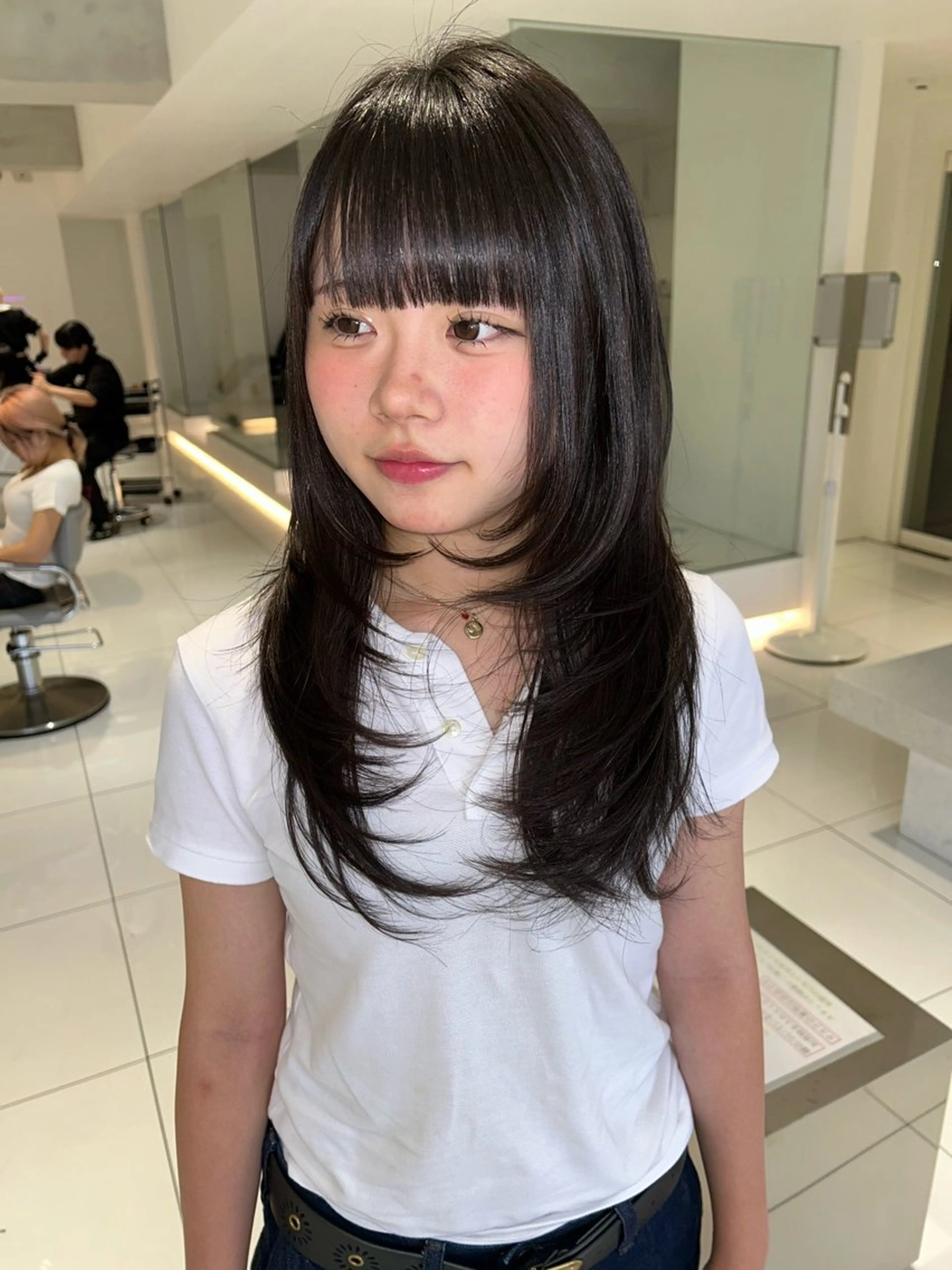 ロング カラー レイヤーカット カット 丸みショート /nagisaのヘアスタイル