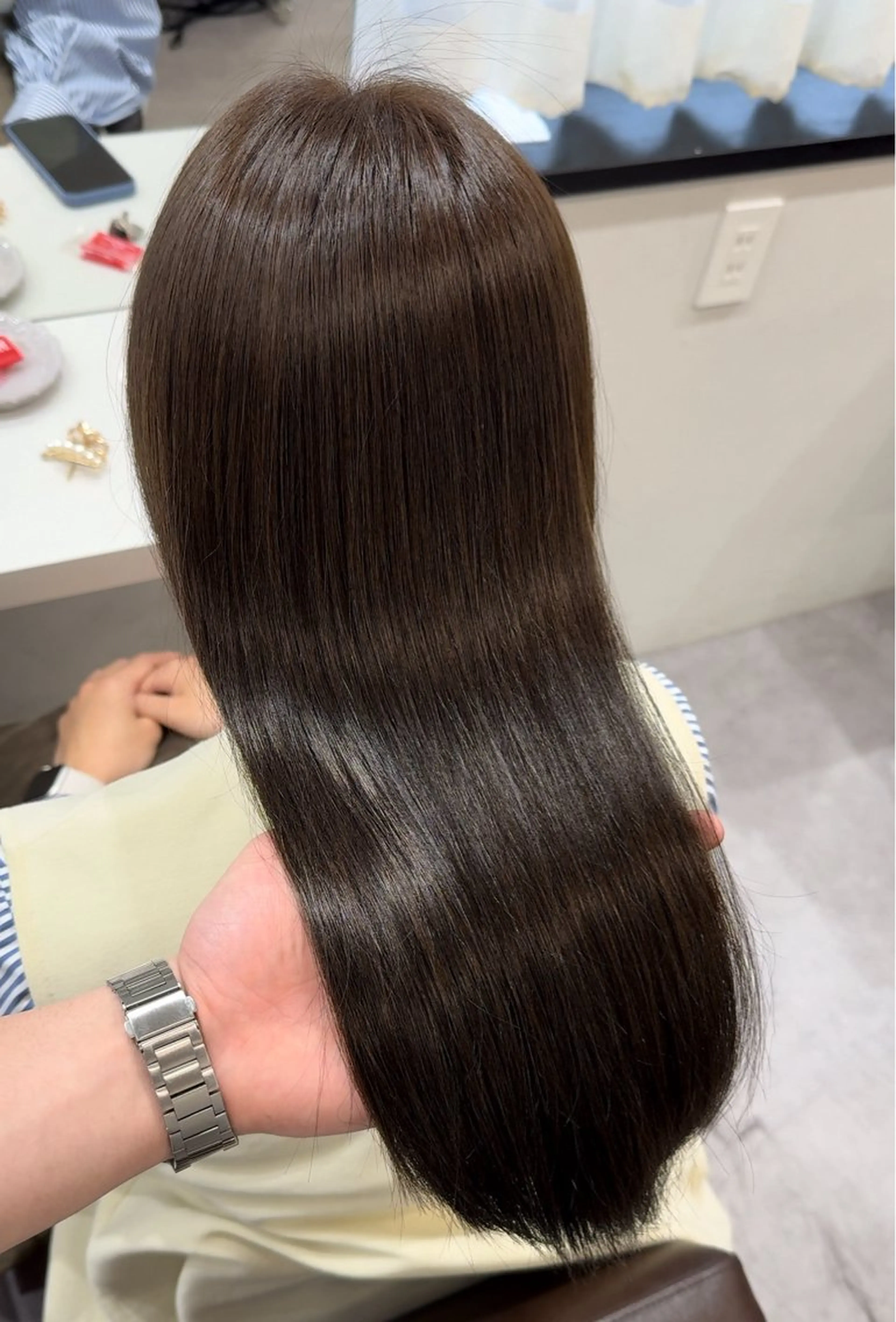 ロング 髪質改善 縮毛矯正 トリートメント 酸性ストレート カット ヘアカラー 縮毛矯正 トリートメント 髪質改善×縮毛矯正 Core梅田　片山のヘアスタイル