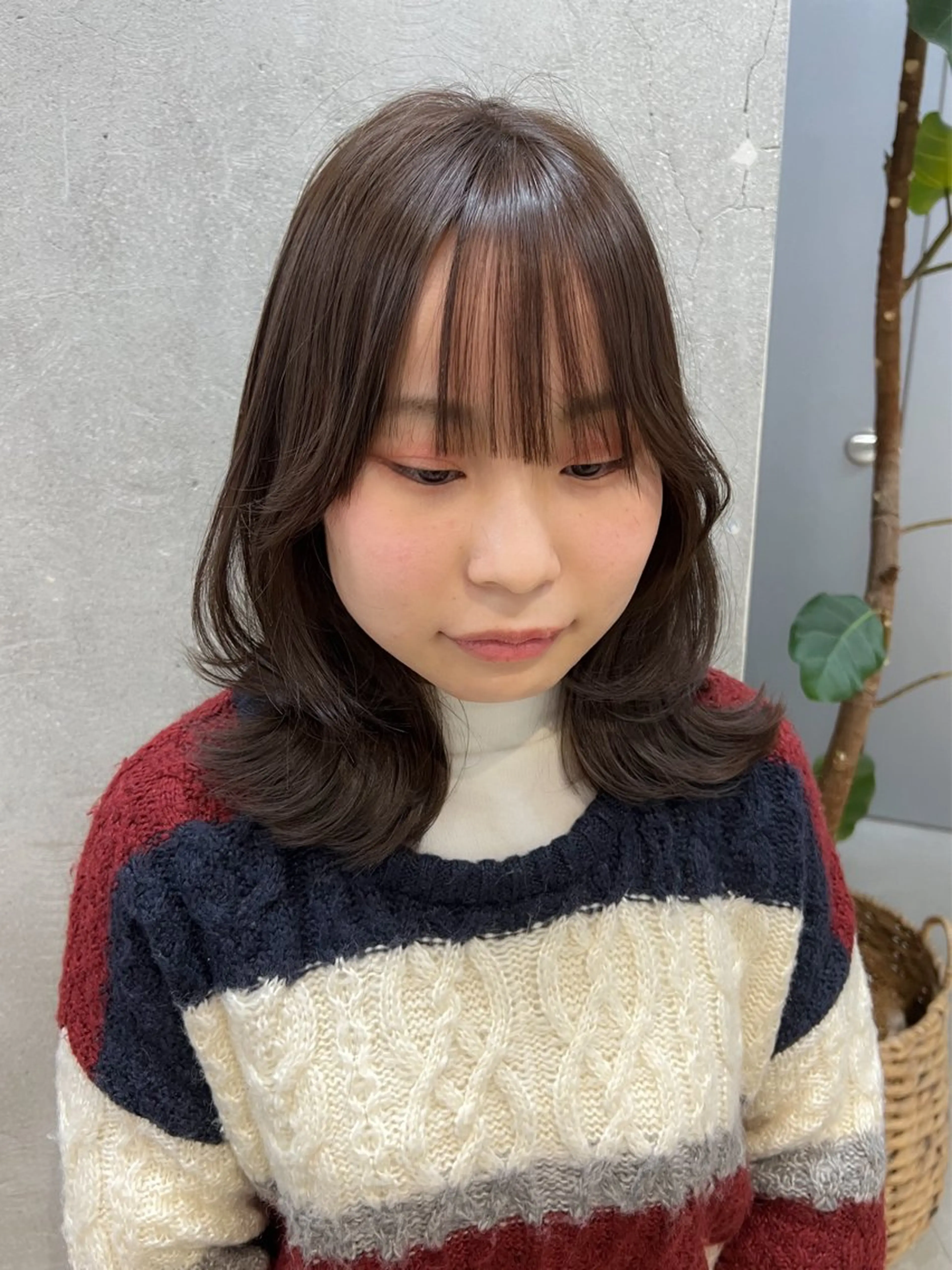 ミディアム カラー カット ヘアカラー トリートメント le'a所属・谷町/Le'a /竹原詩緒奈のヘアスタイル