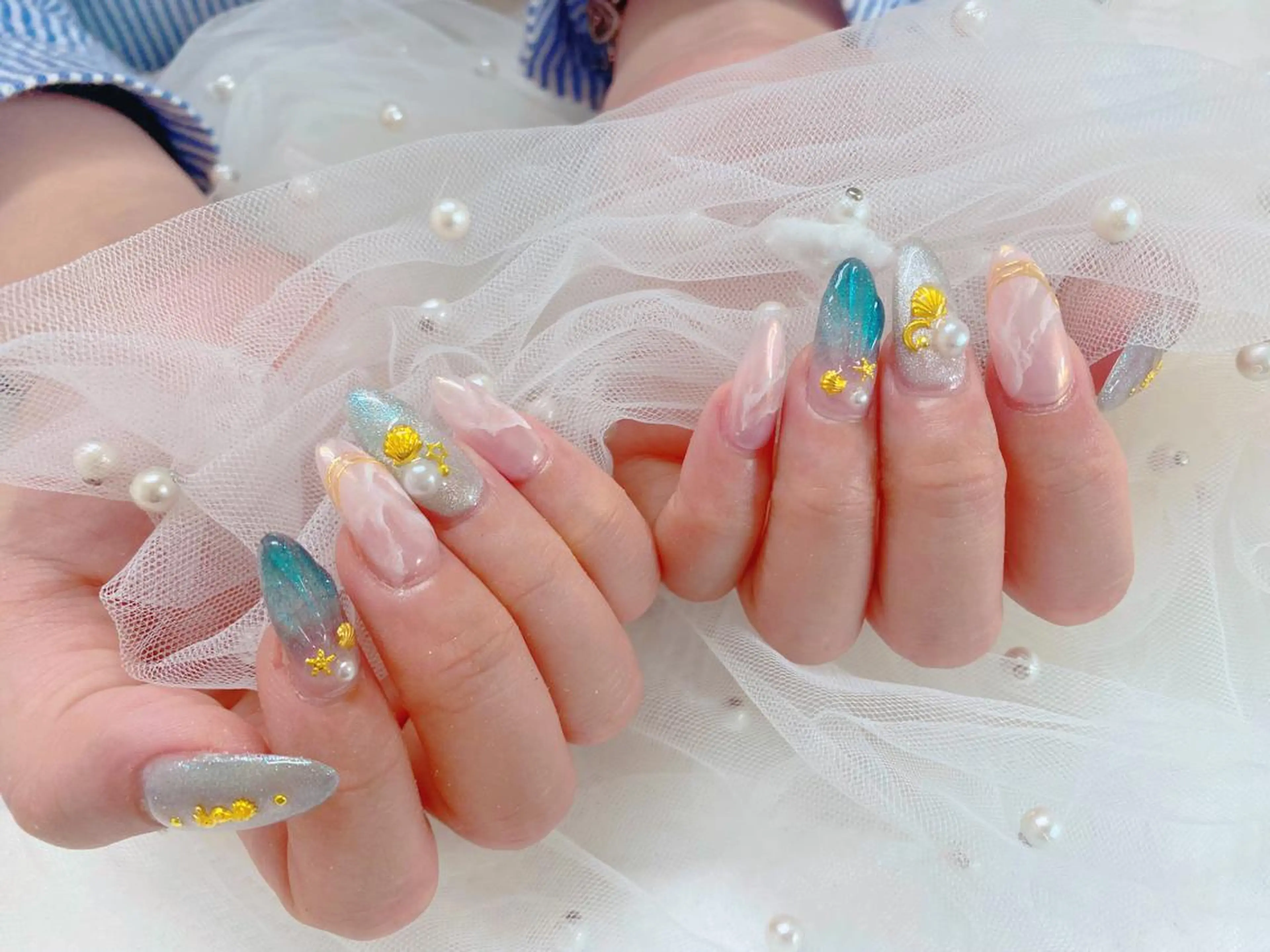 ネイル 長さ出し 夏ネイル ネイルチップ Fleur  Nail所属・Fleur Nail大塚店のネイルデザイン