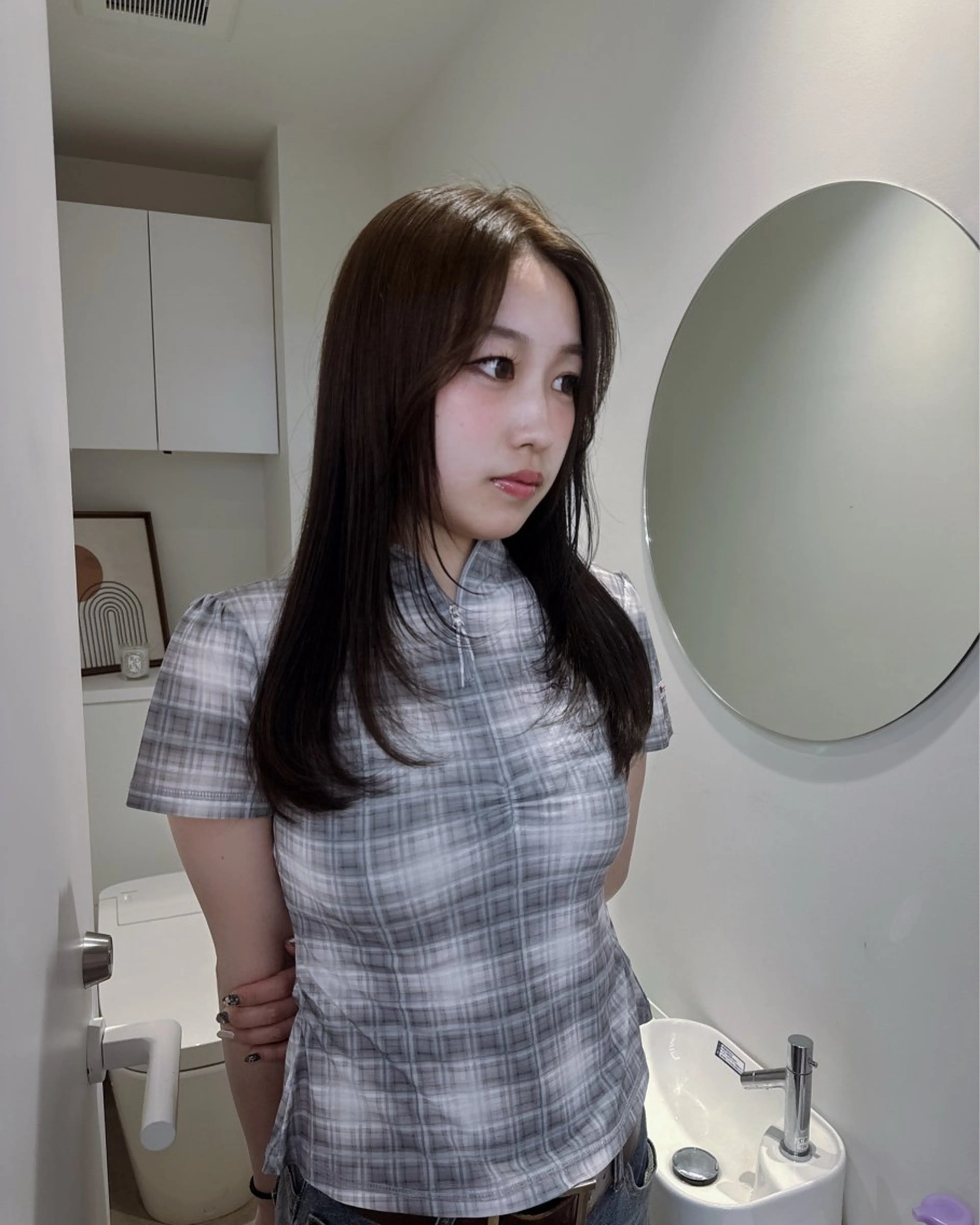 ロング ヘアカラー 透明感カラー🫧⌇ 青🫐🩵のヘアスタイル
