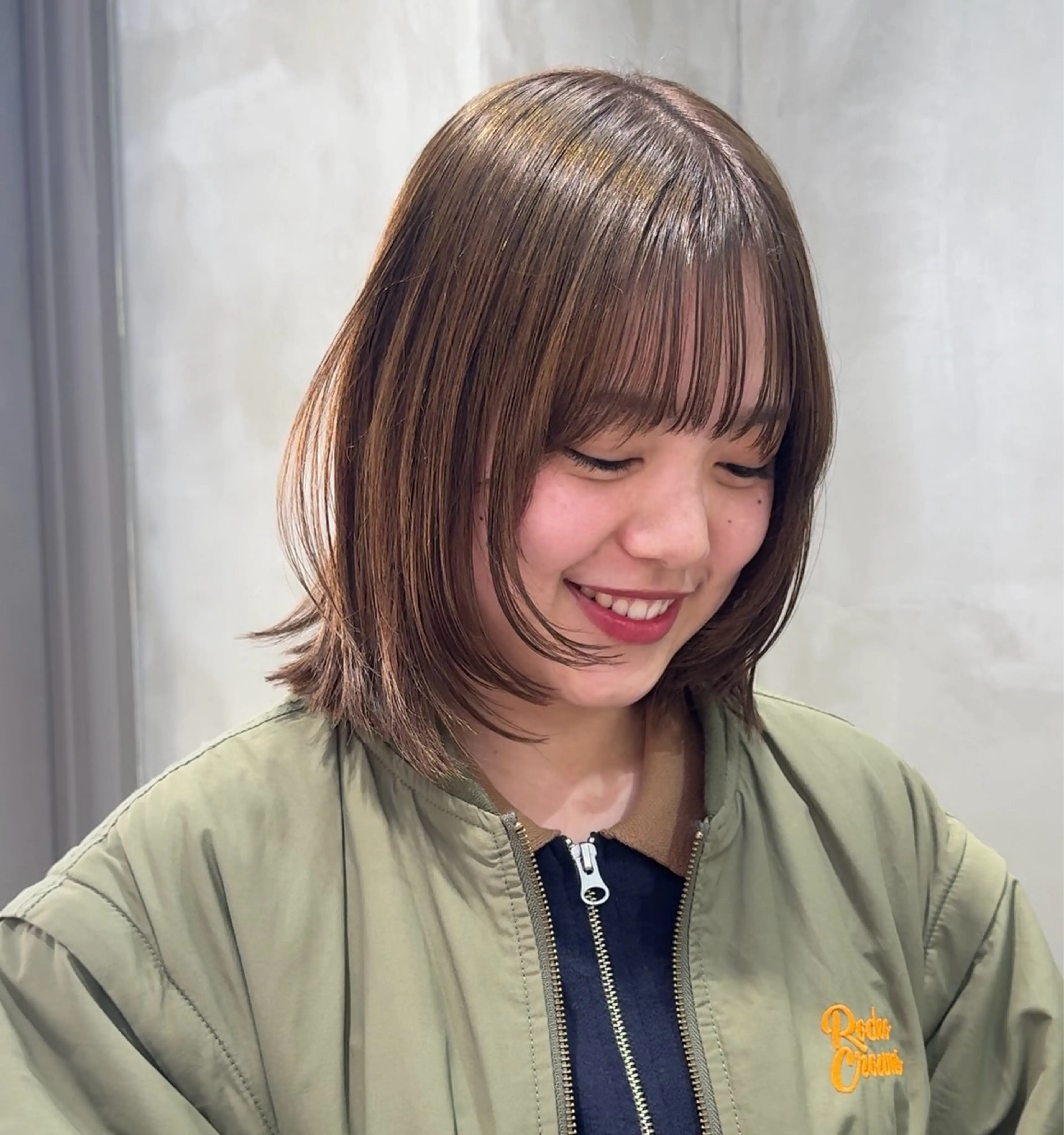ミディアム カラー 透明感カラー レイヤーカット 🍈yurina パーマ🍈のヘアスタイル