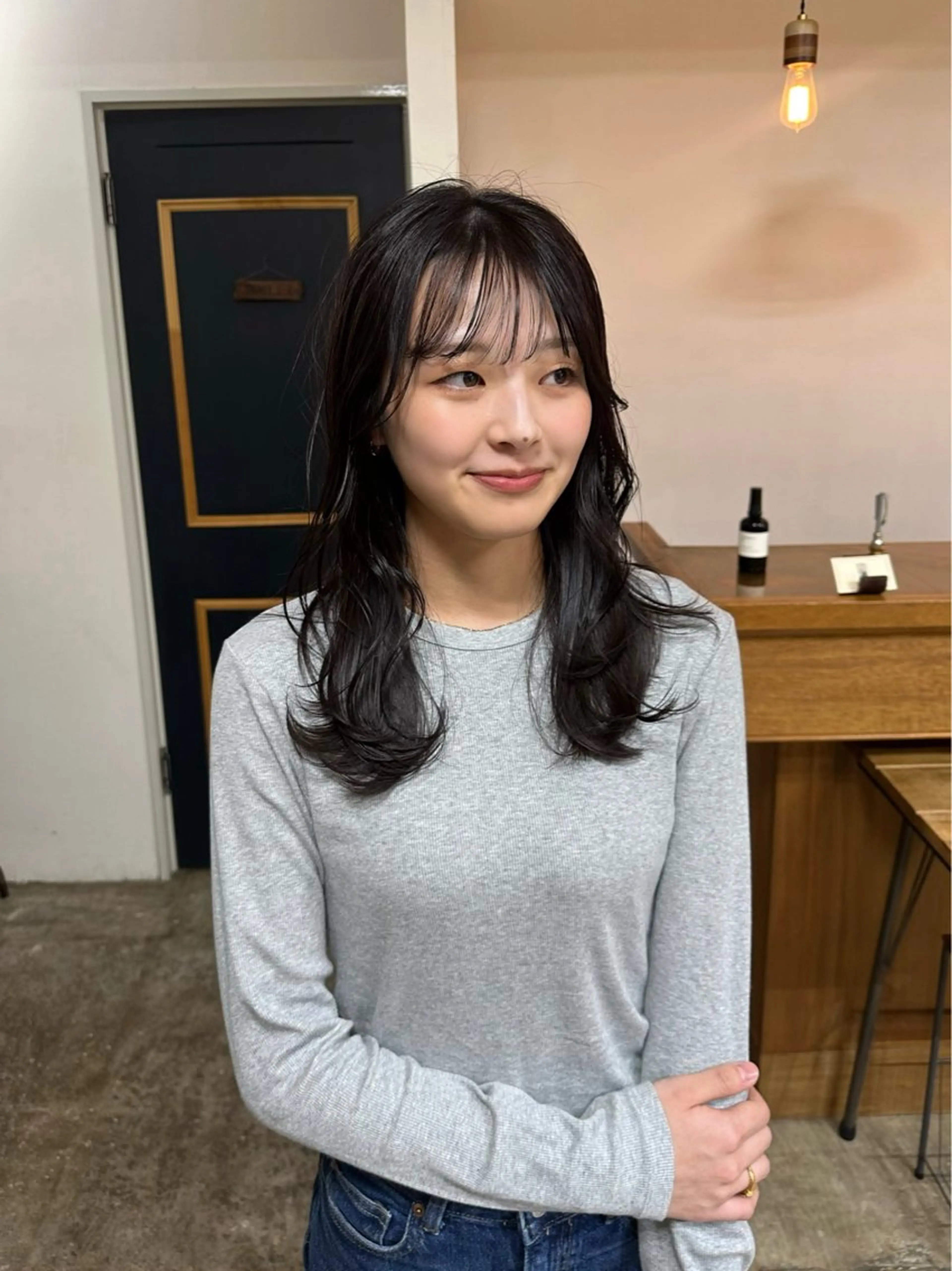 セミロング 就活ヘア ヘアカラー NAGISA 🎀カットモデル🎀のヘアスタイル
