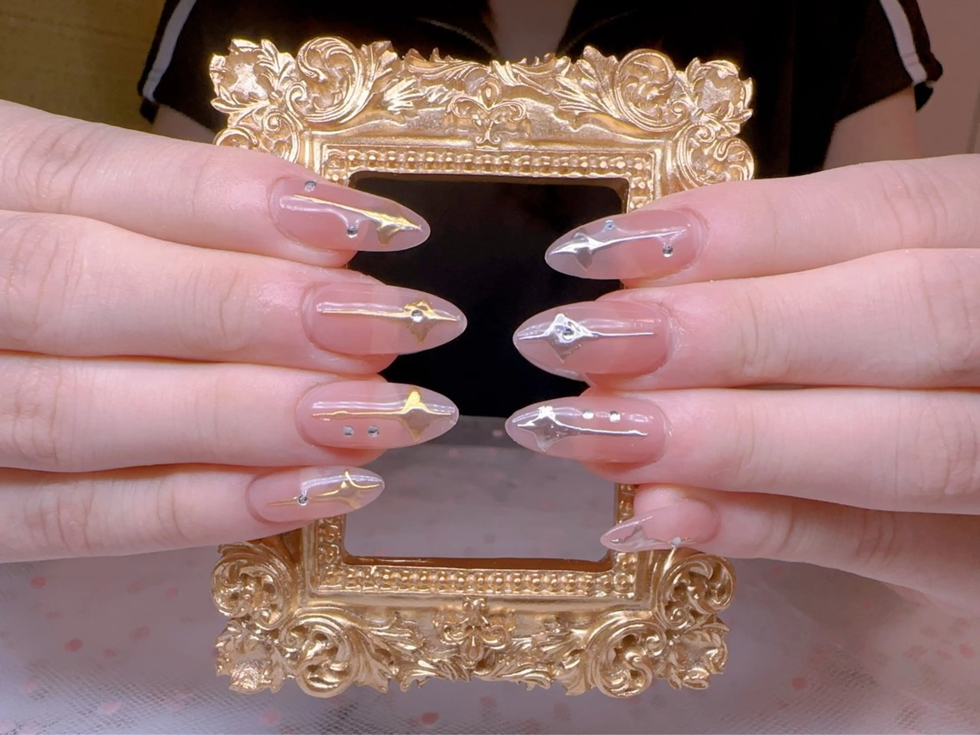 ネイル オーロラネイル フットネイル 韓国ネイル ラメ(グリッター) ラメグラデーション Belle nail salon 新小岩のネイルデザイン