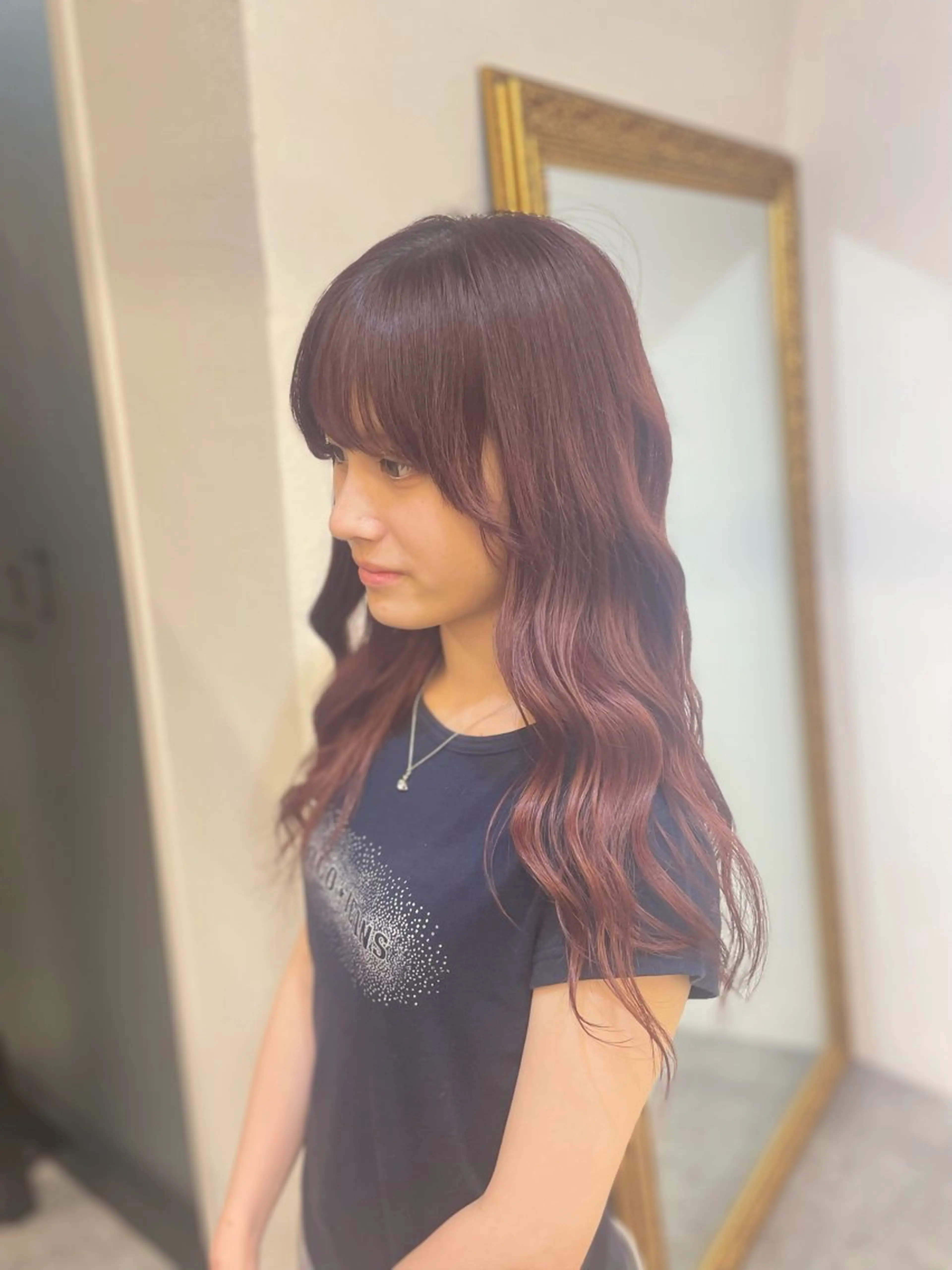 【大人っぽい暖色カラー🍷】ワンカラー＋オージュア2stepトリートメント︎ ✧の写真