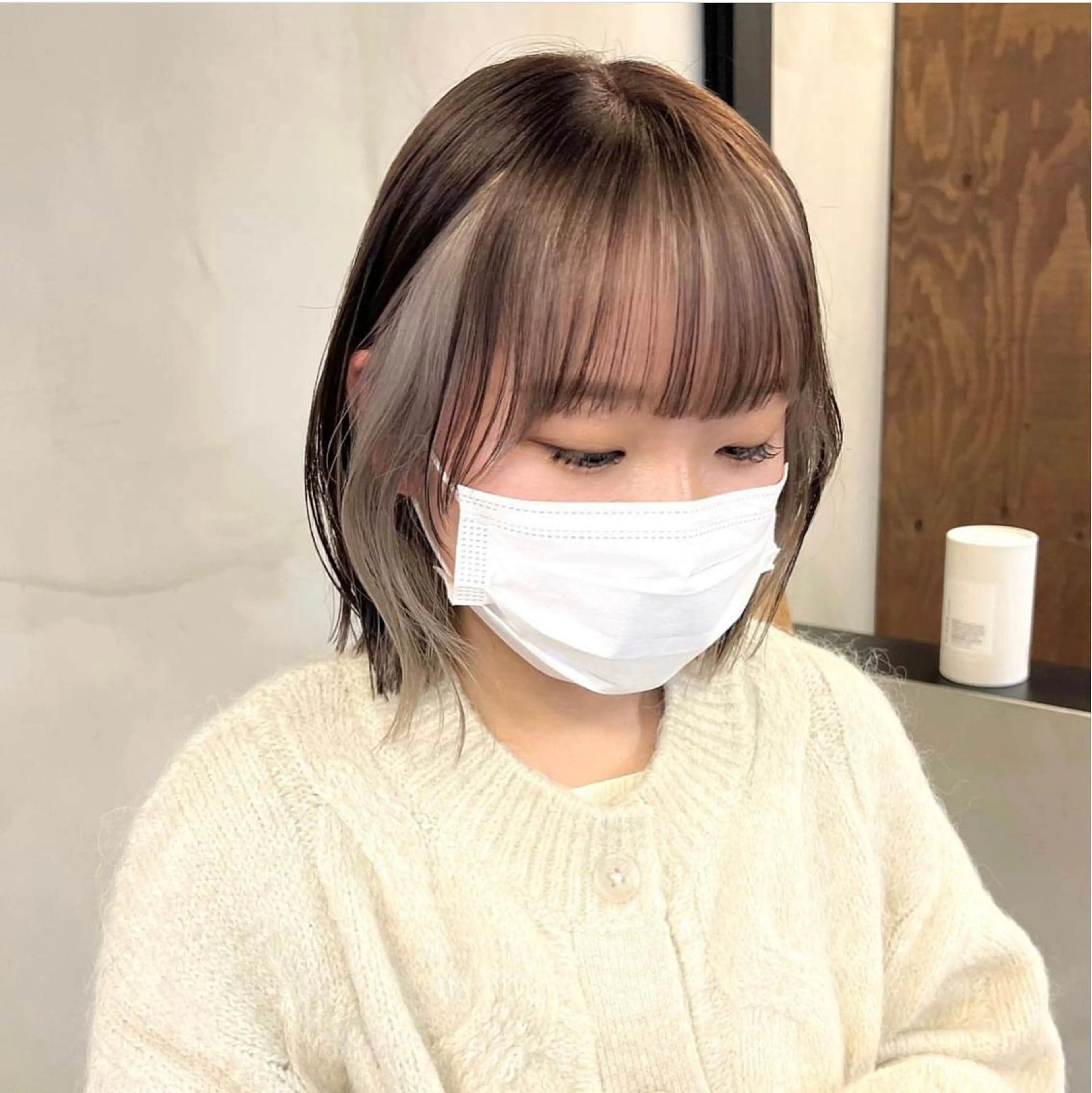 ミディアム カラー パーマ ヘアアレンジ メンズ キッズ ネイル マツエク・マツパ アイブロウ ブラウン ホワイト カット ヘアカラー EMANON梅田店所属・前川 朋香のヘアスタイル