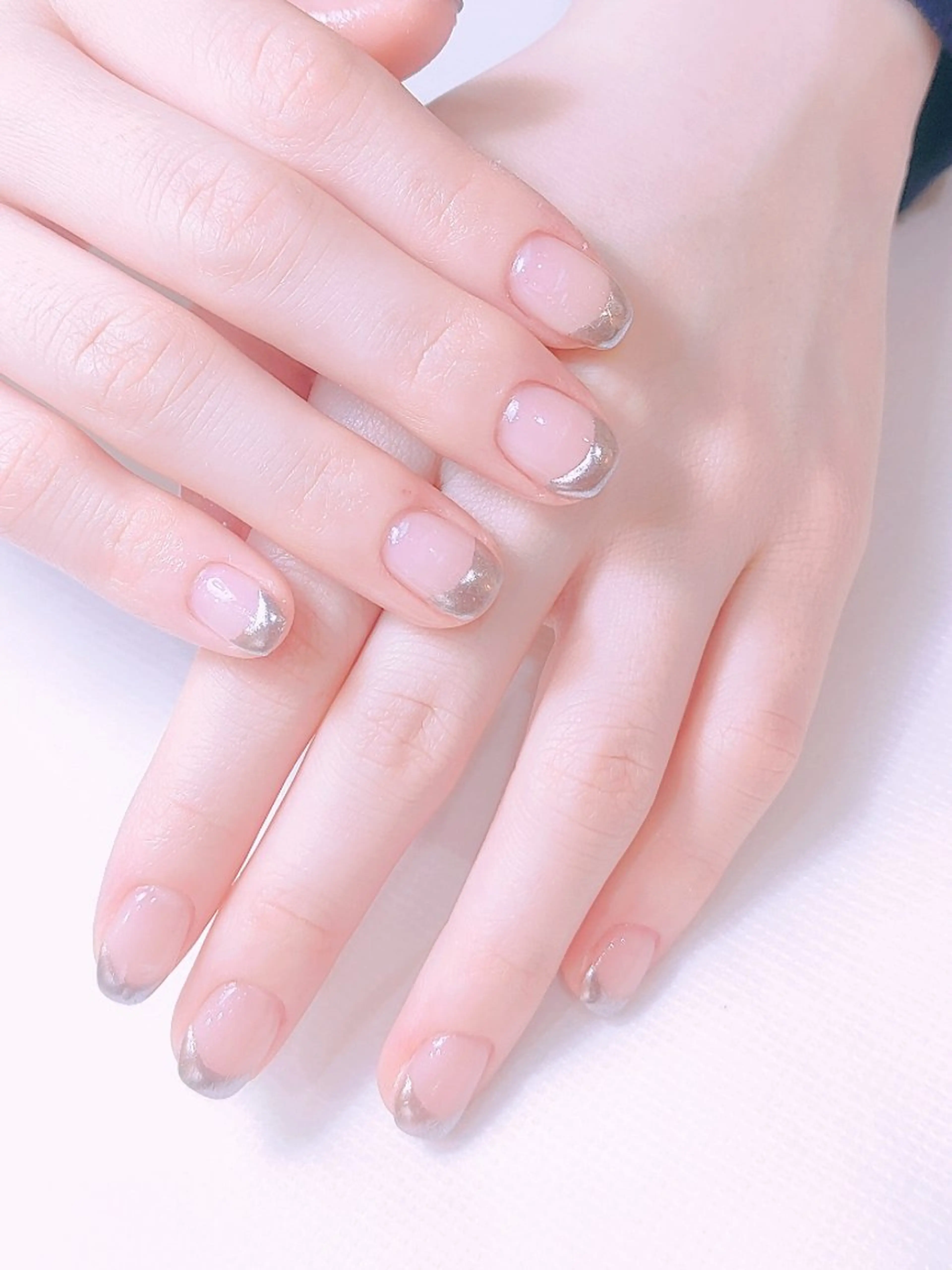 ネイル フレンチネイル ミラーネイル ハンドネイル sunny nail もっちのネイルデザイン