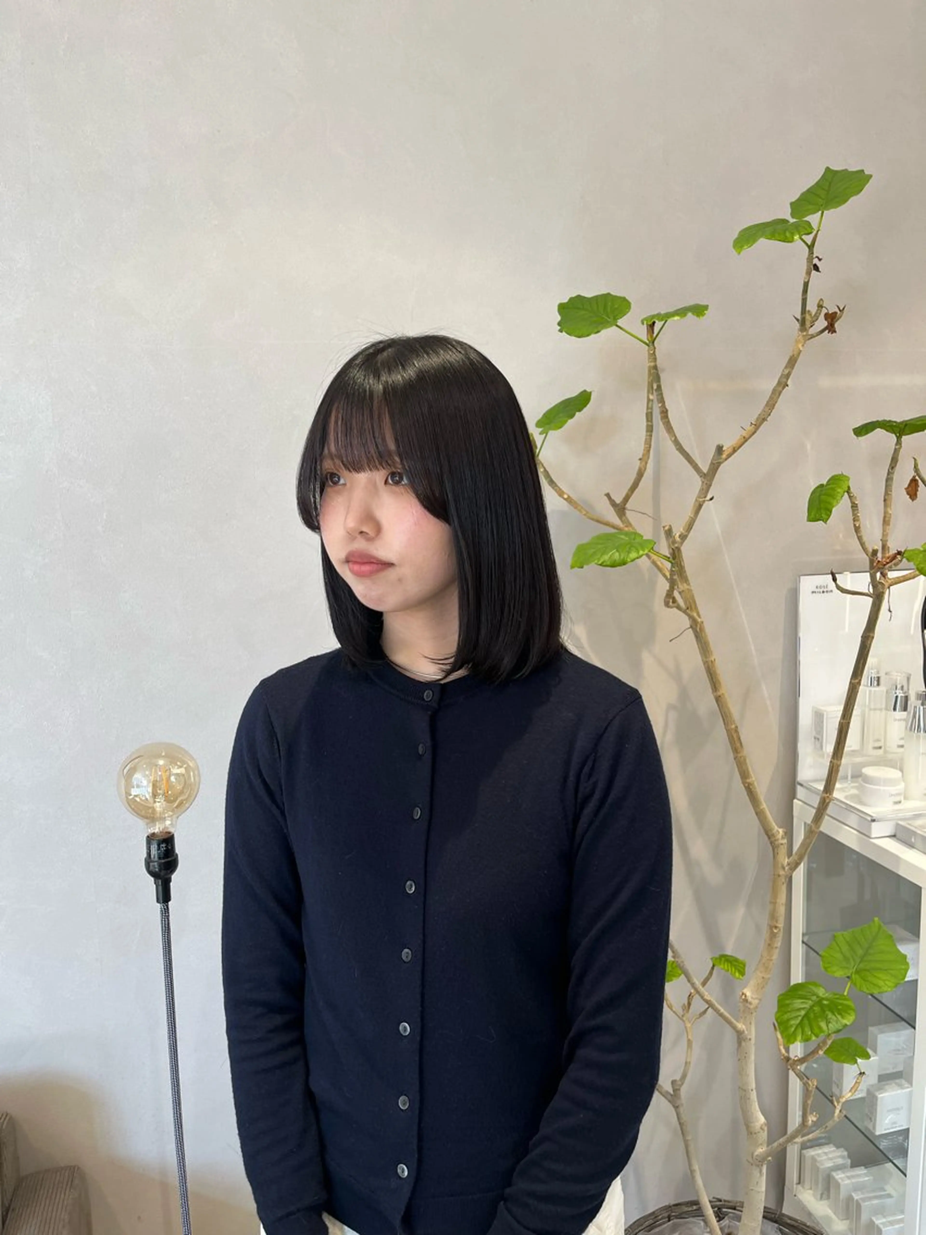 ミディアム カラー ニュアンスパーマ 曲がる縮毛矯正　爲石のヘアスタイル