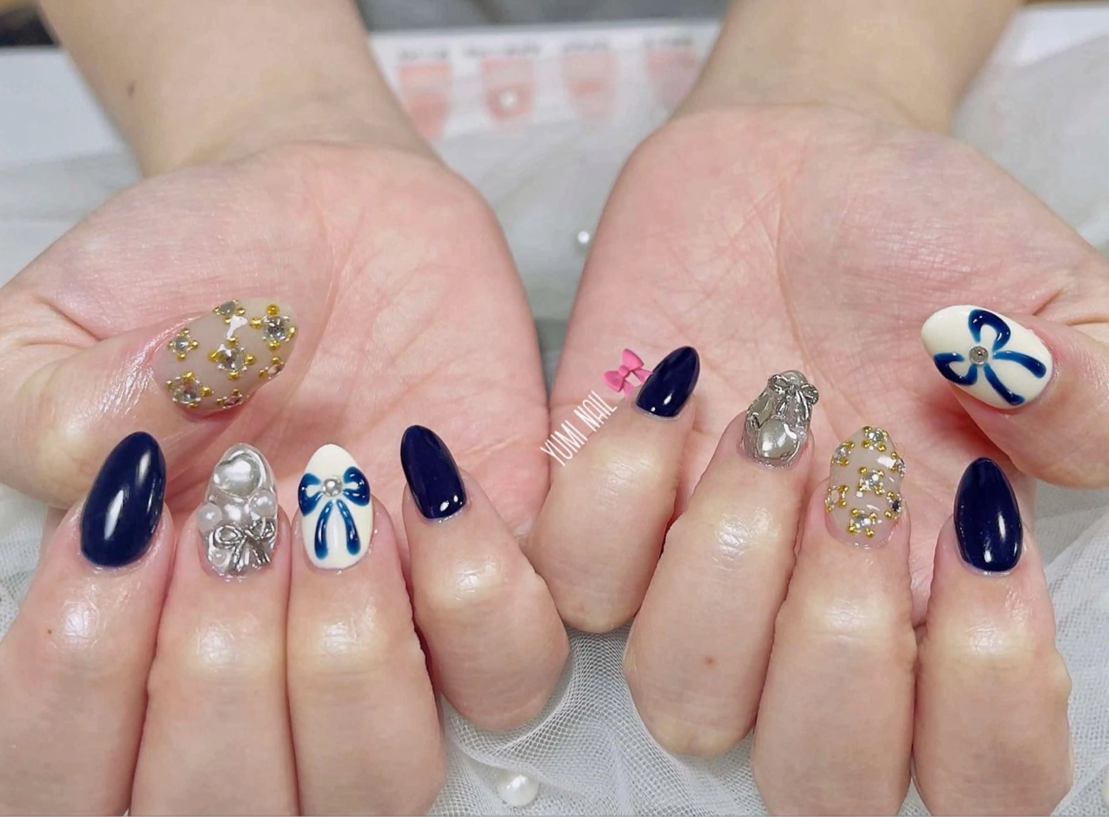 ネイル ハンドネイル 𝐲𝐮𝐦𝐢🎀 デザイン長さ出し専門のネイルデザイン