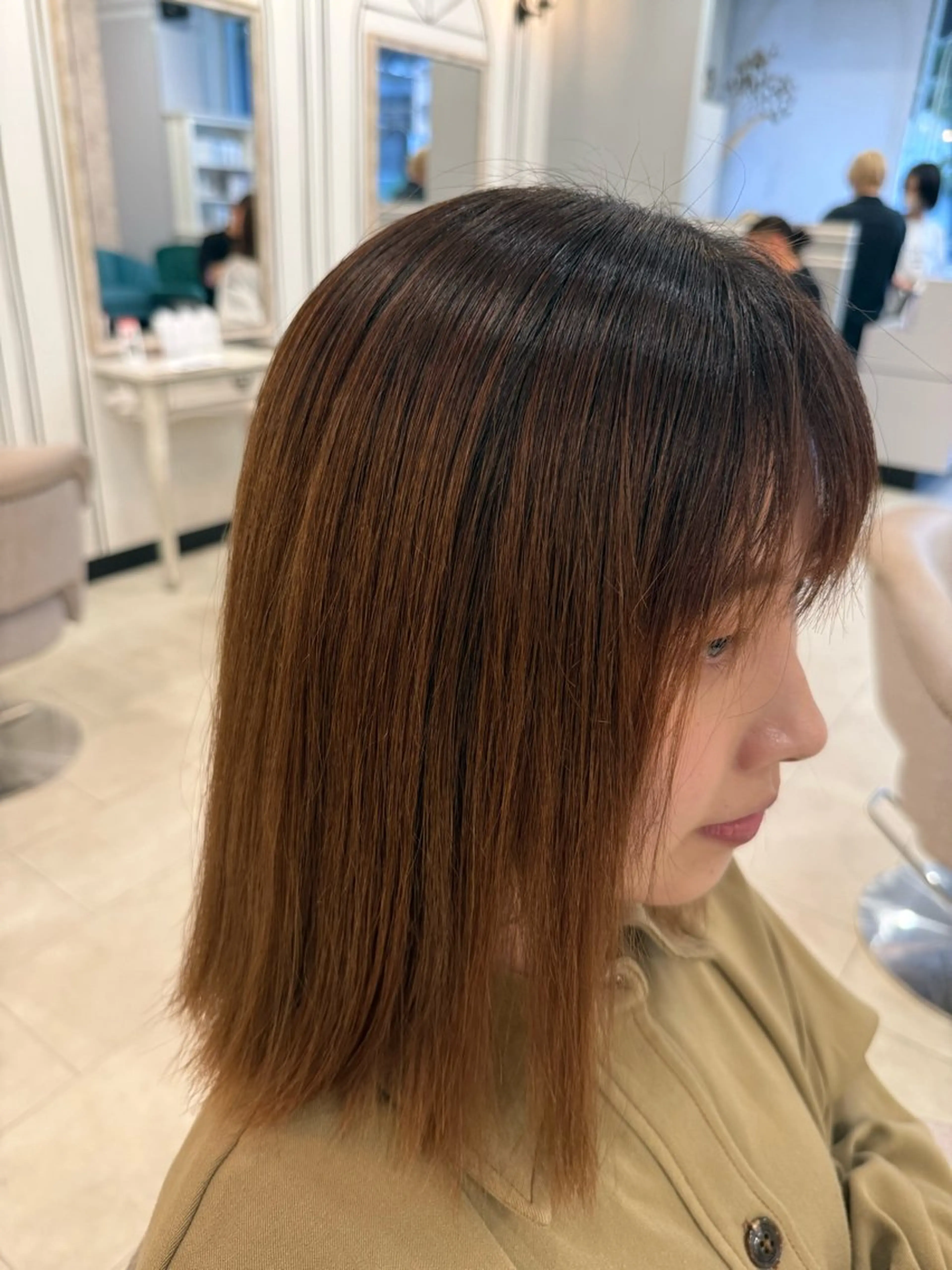 ミディアム 縮毛矯正 Eclat【エクラ】所属・三上 莉里のヘアスタイル