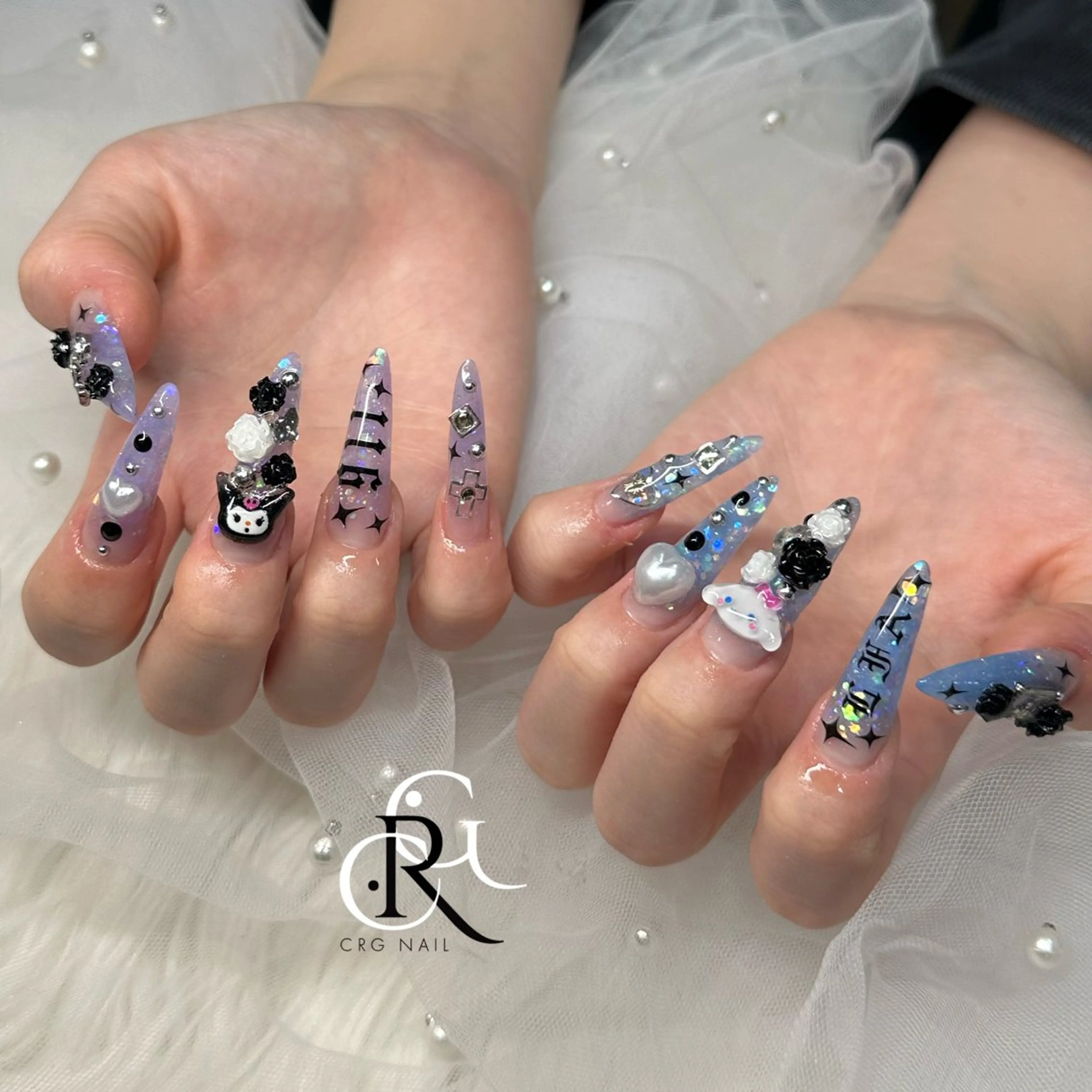 ロング ロング ハンドネイル 美フォルム✨ CRG　RURIのネイルデザイン