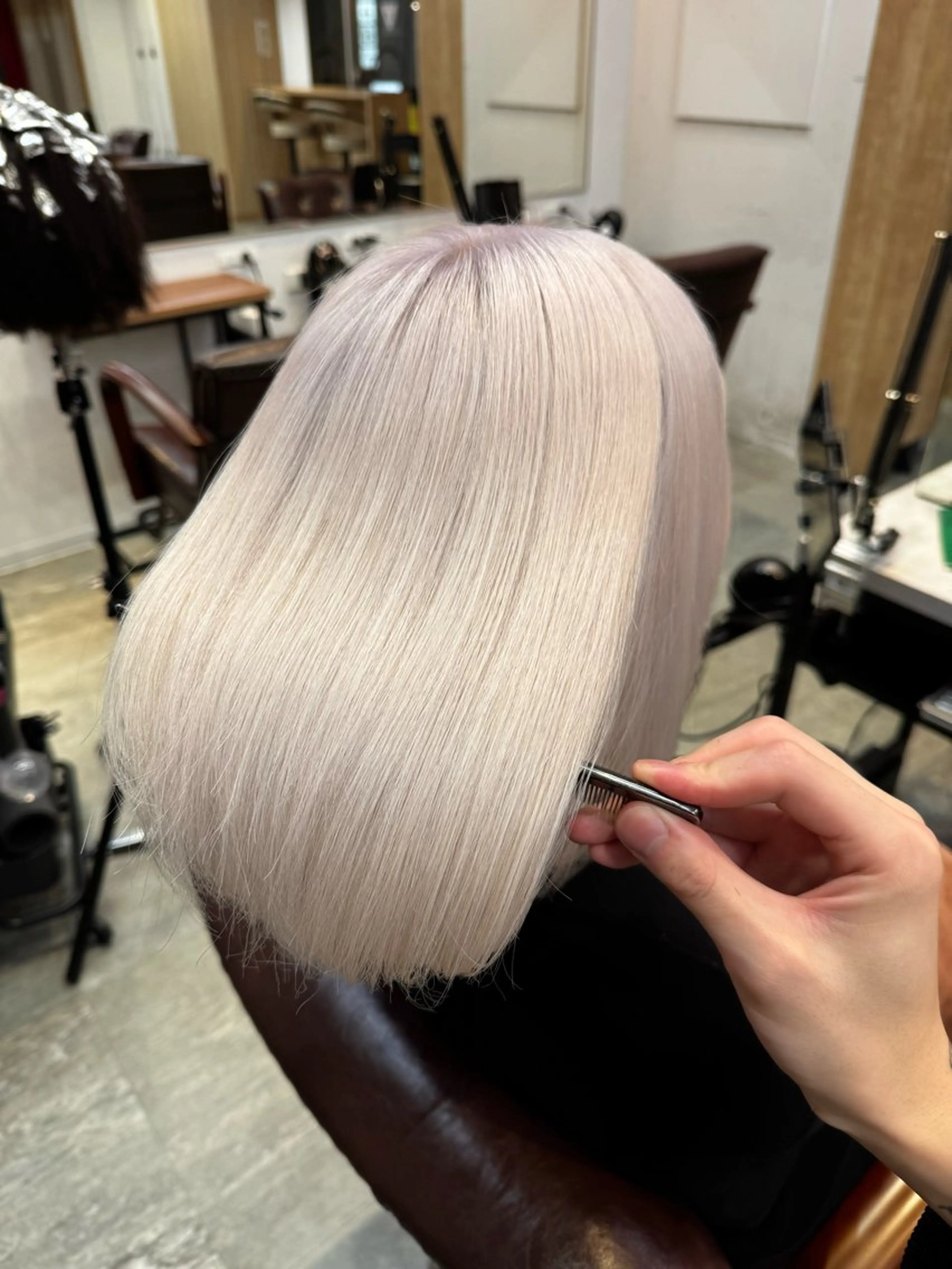ミディアム カット トリートメント 韓国式縮毛矯正カラー 💎TAICHIのヘアスタイル