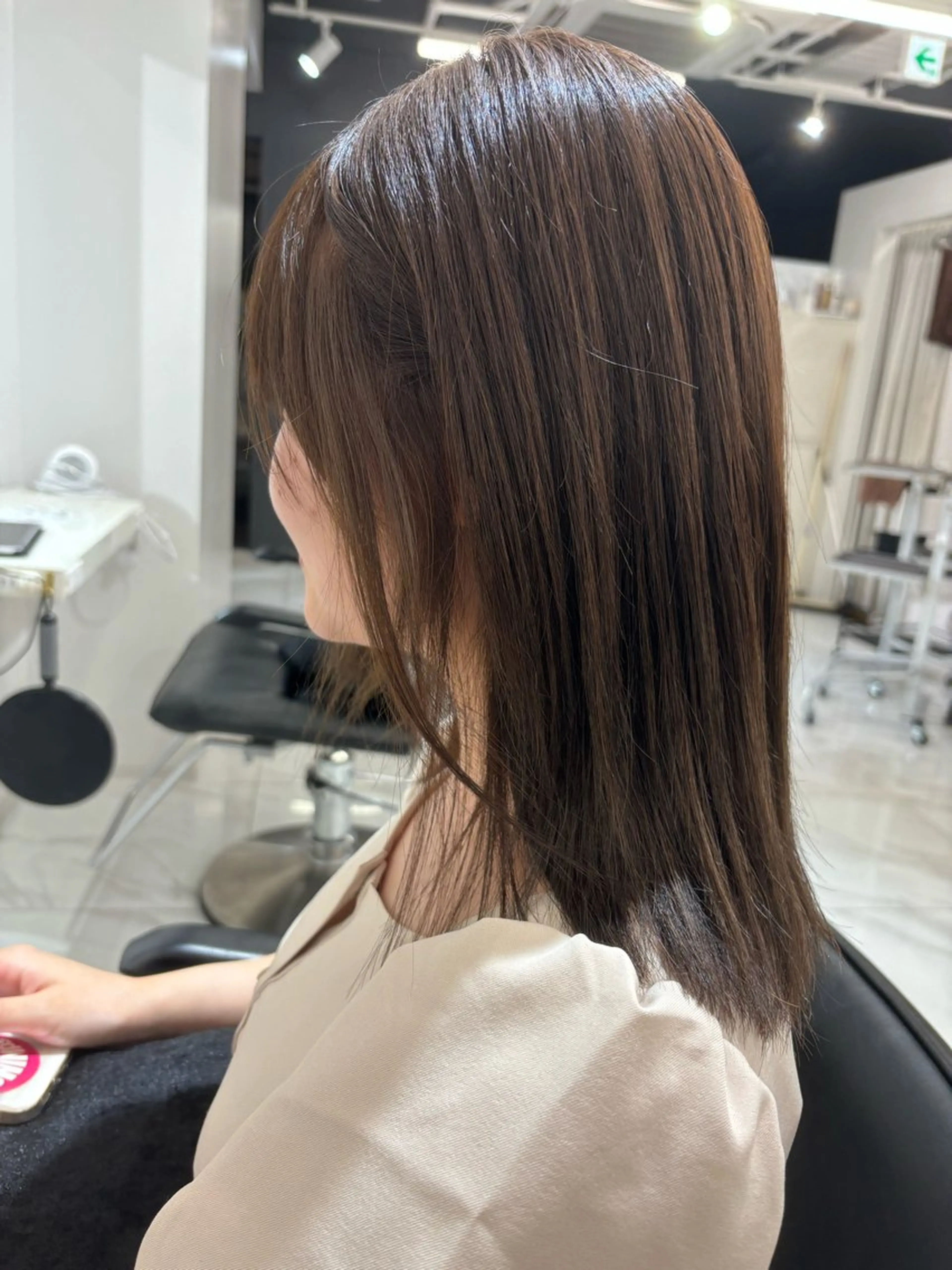 ミディアム カラー ブリーチ 透明感カラー ブリーチなしカラー ヘアカラー レイヤー/ハイトーン 渋谷/Satsukiのヘアスタイル