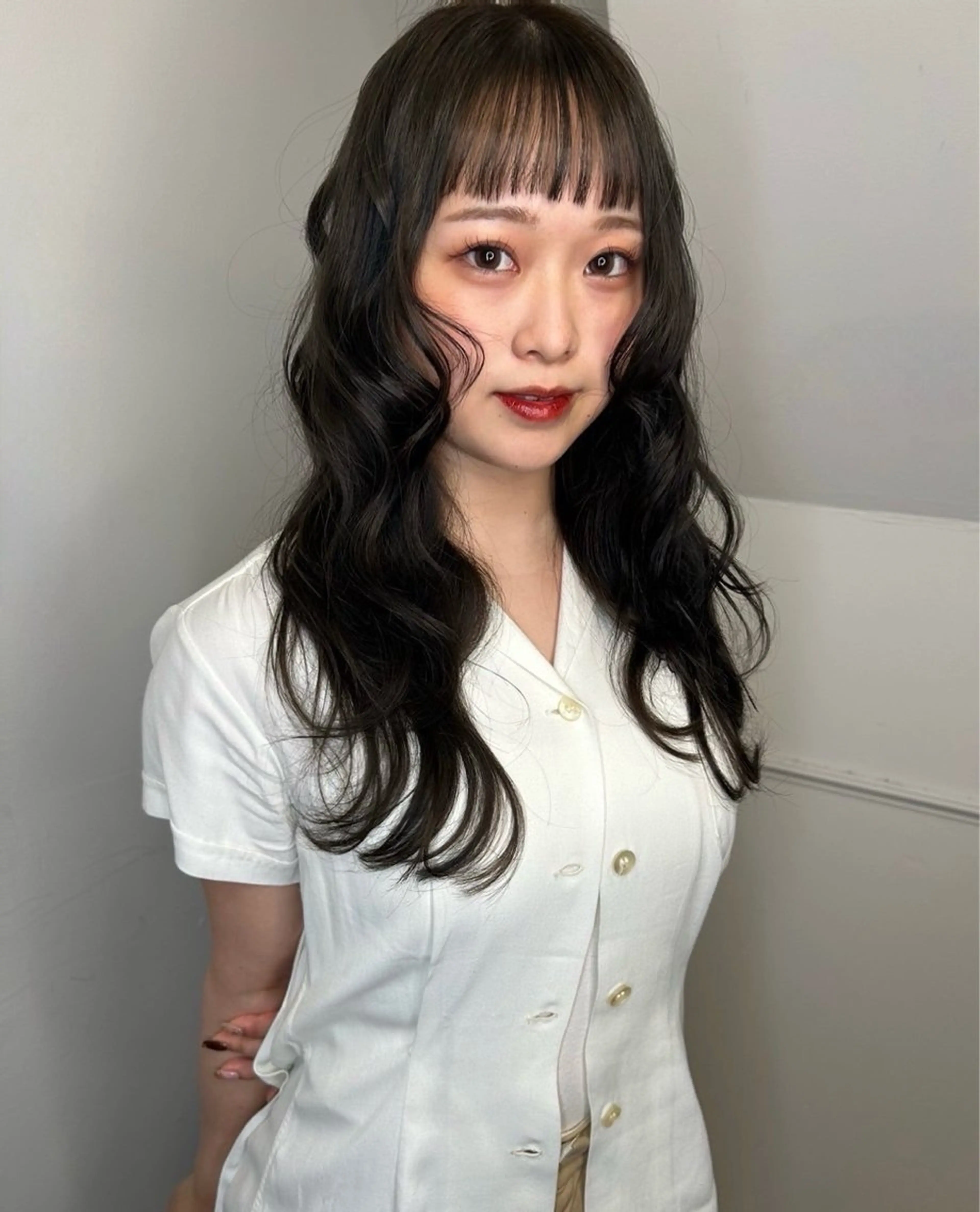 ロング カラー 透明感カラー グレージュ land所属・透明感カラー/レイヤ ー🌙Honokaのヘアスタイル