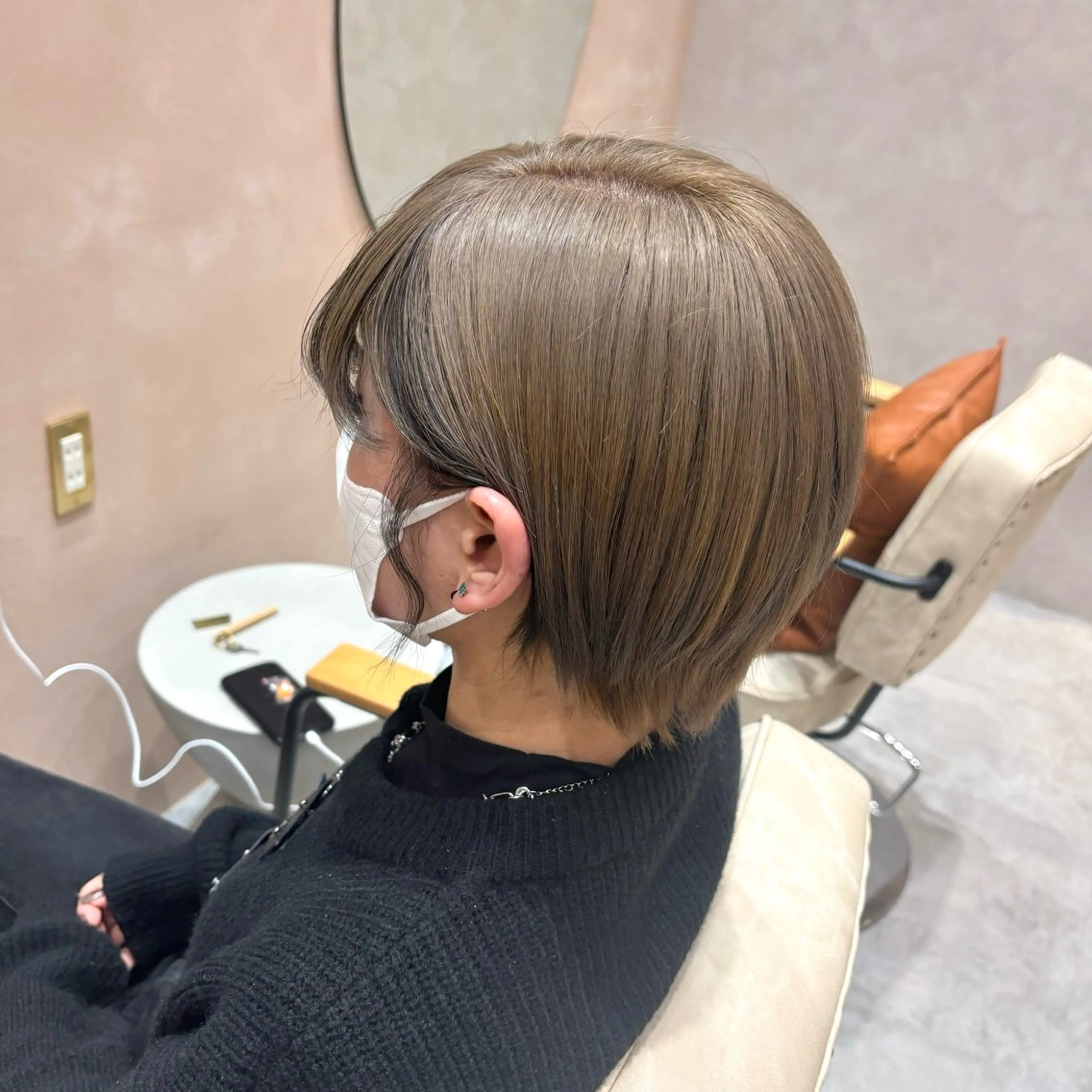 カラー ミストバング ベージュカラー  フェイスフレーミング ハイトーンカラー ハイトーンベージュ 🍒ばばみさき 🍒のヘアスタイル