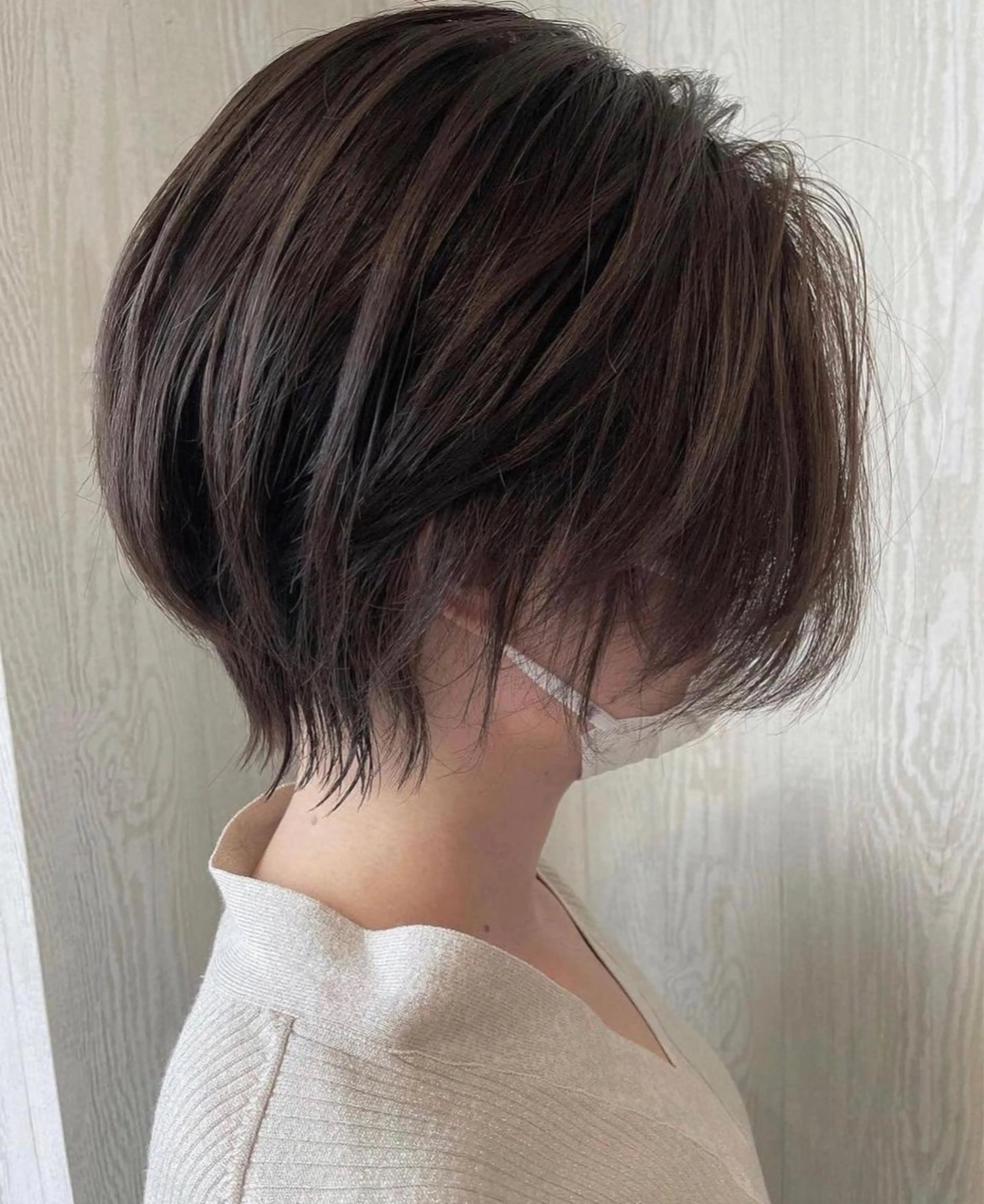 ショート カラー 透明感カラー ダークグレー ダークグレージュ グレージュ 髪質改善 カット ヘアカラー トリートメント 河合秀明/ショート /ボブ/レイヤーのヘアスタイル