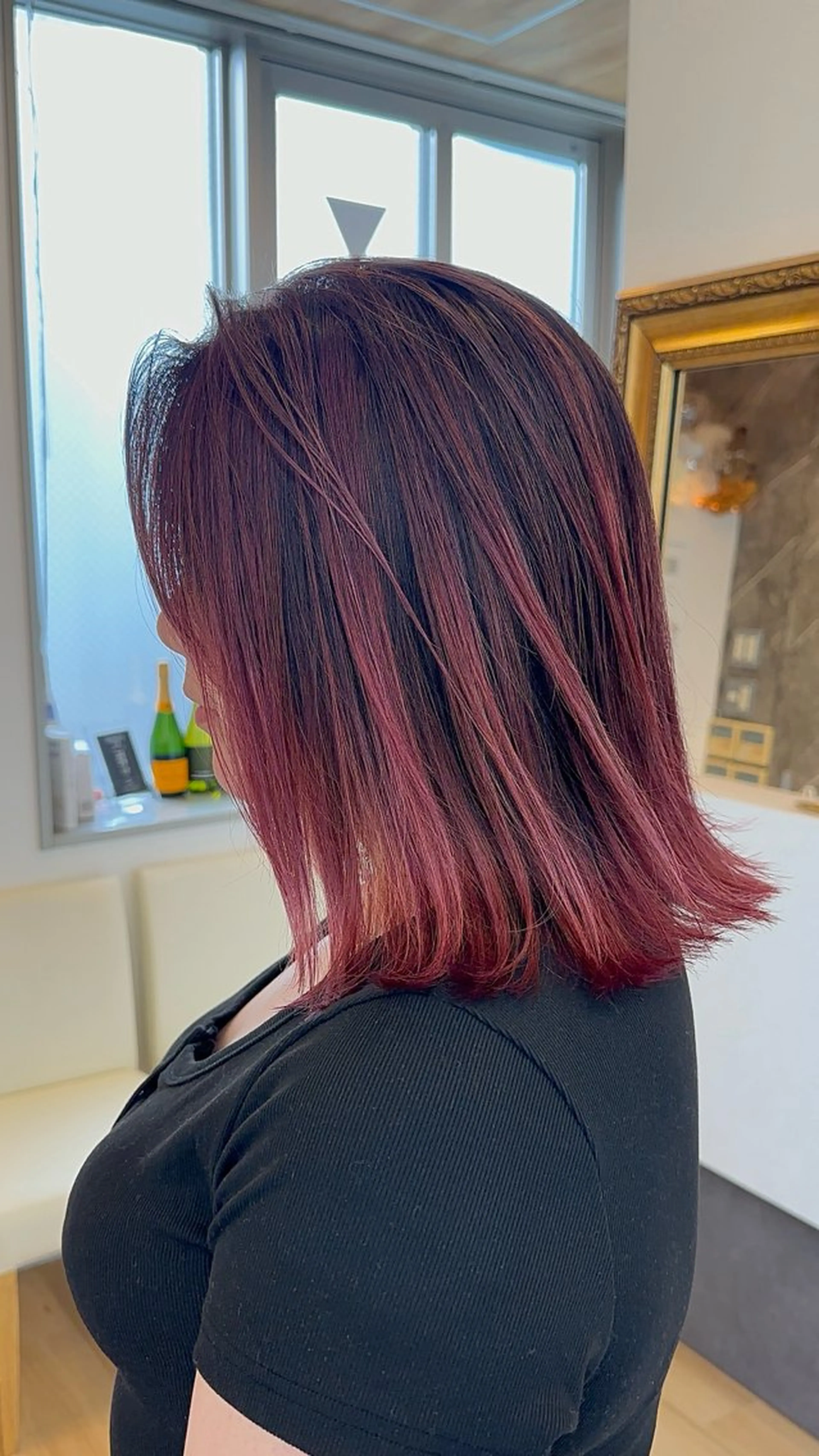 ミディアム カラー ヘアアレンジ ヘアカラー トリートメント 久米 治仁のヘアスタイル