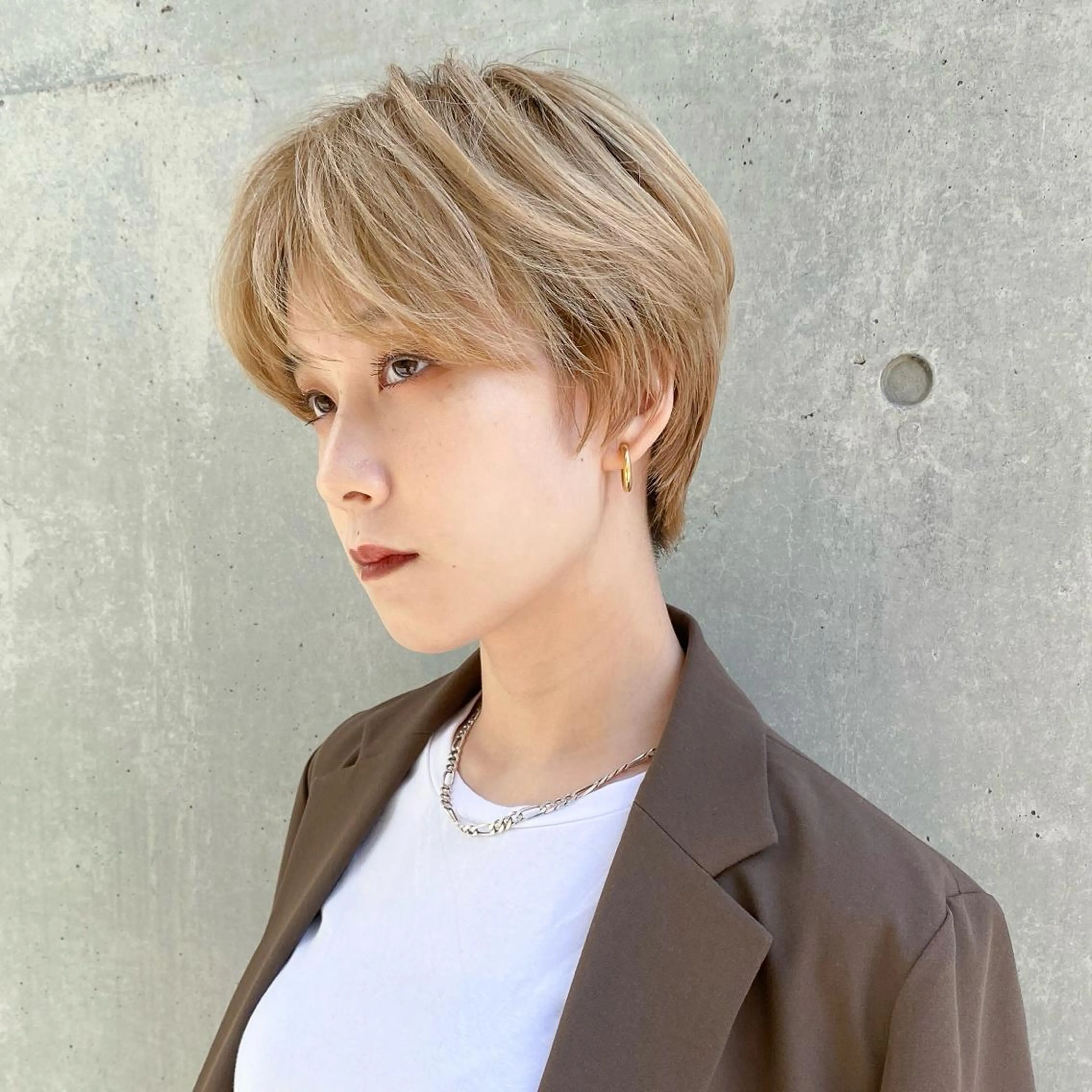 ショート カラー ブロンド ショートヘア ✨ハッシュカット✨ ユウキ✨のヘアスタイル