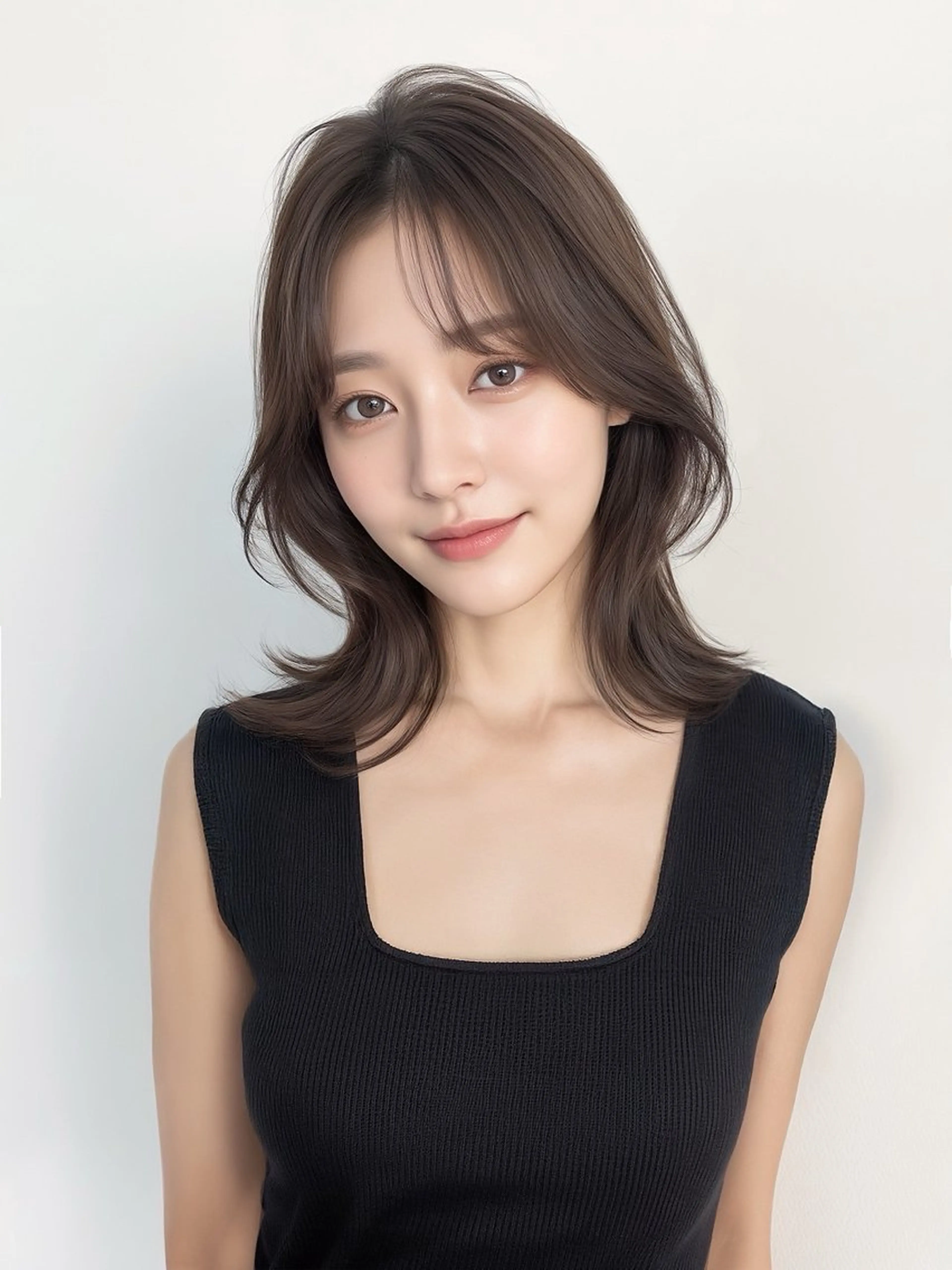 ミディアム カット ヘアカラー 縮毛矯正 トリートメント 髪質改善縮毛矯正🫧 村上蒼生のヘアスタイル