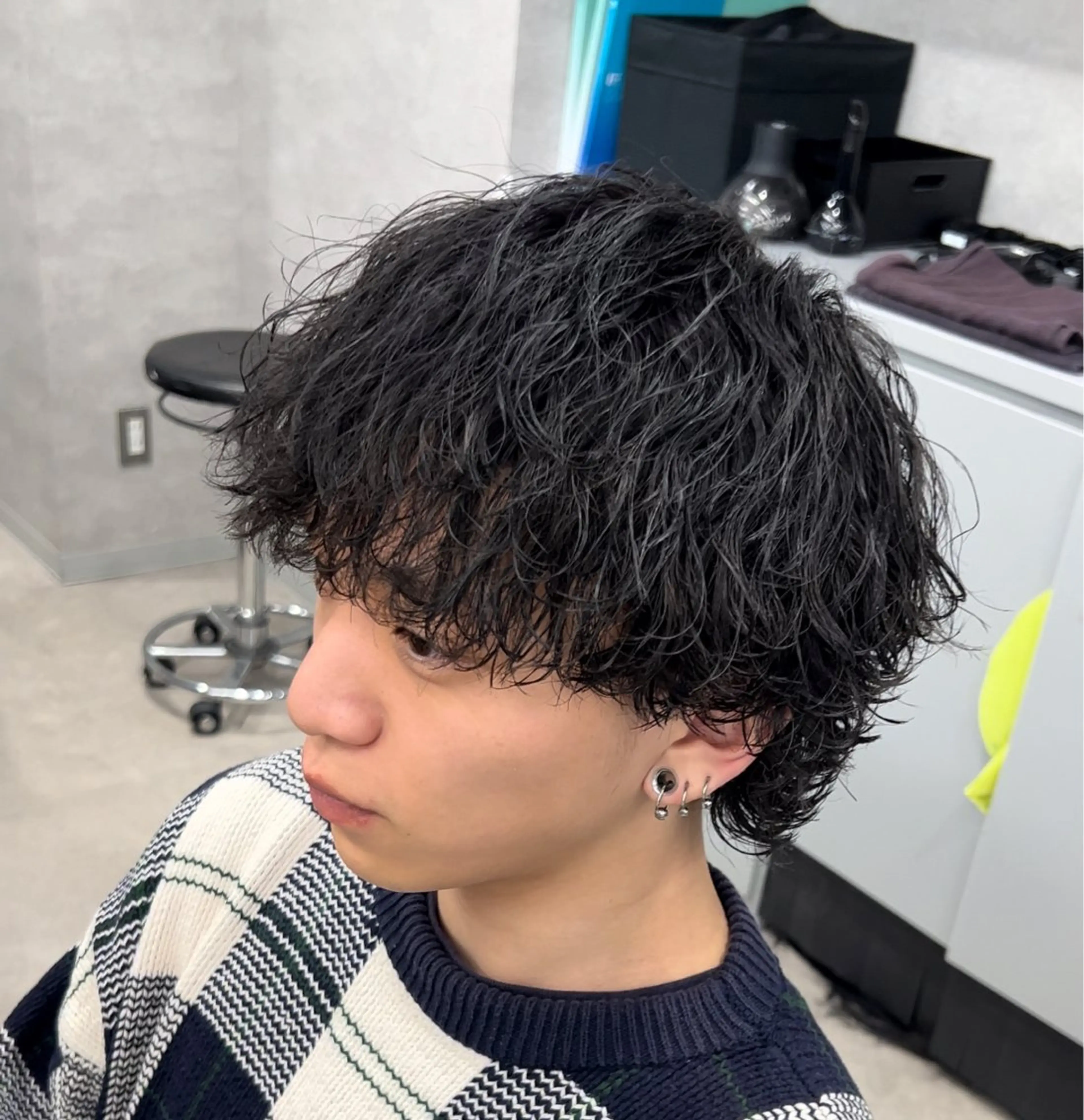ショート カラー パーマ メンズ カット パーマ 🔥スパイキー 特化🔥菊水皐暉🔥のヘアスタイル