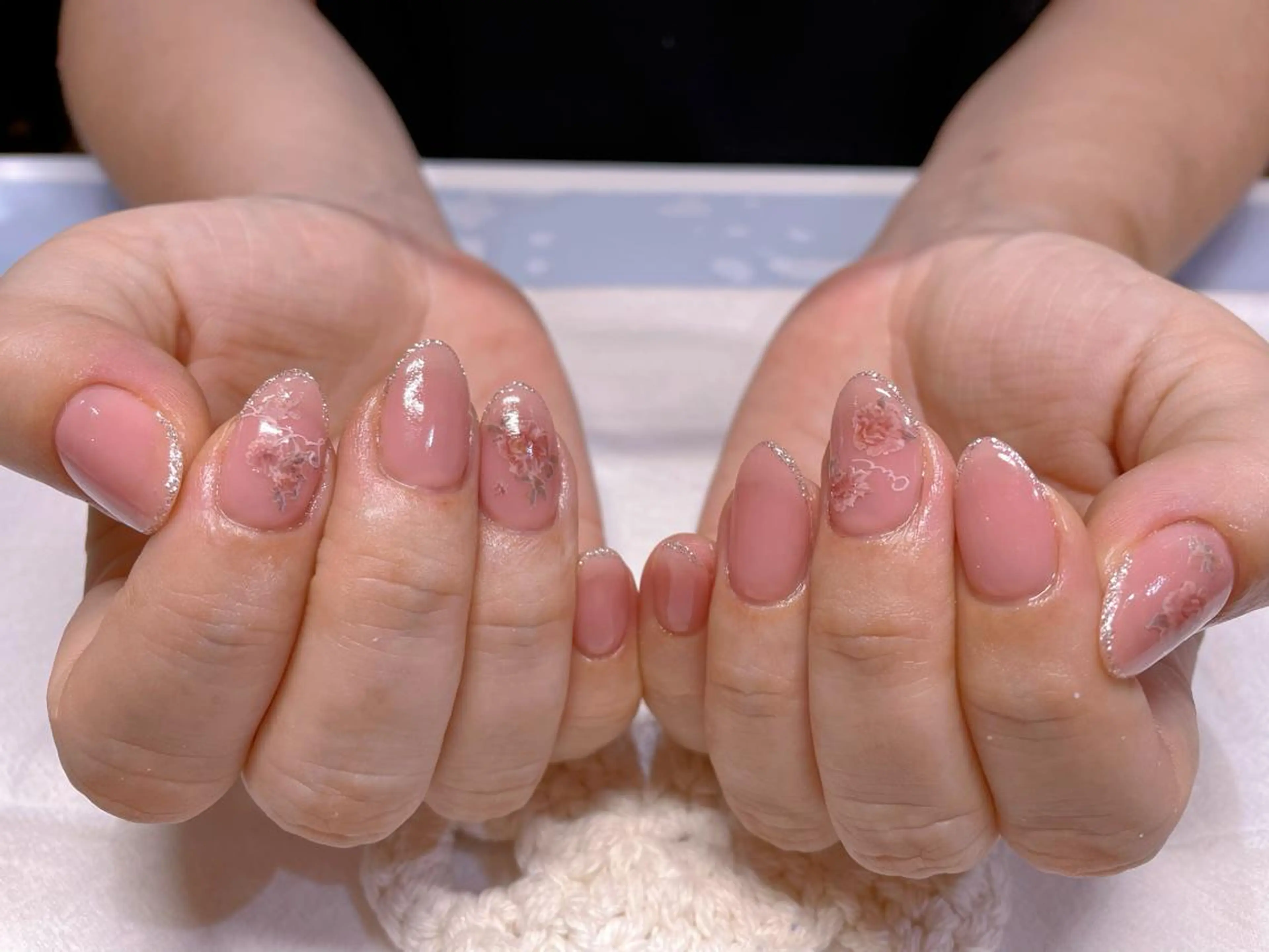 ネイル フレンチネイル ラメ(グリッター) ハンドネイル ネイリスト ❄️ユキ❄️のネイルデザイン