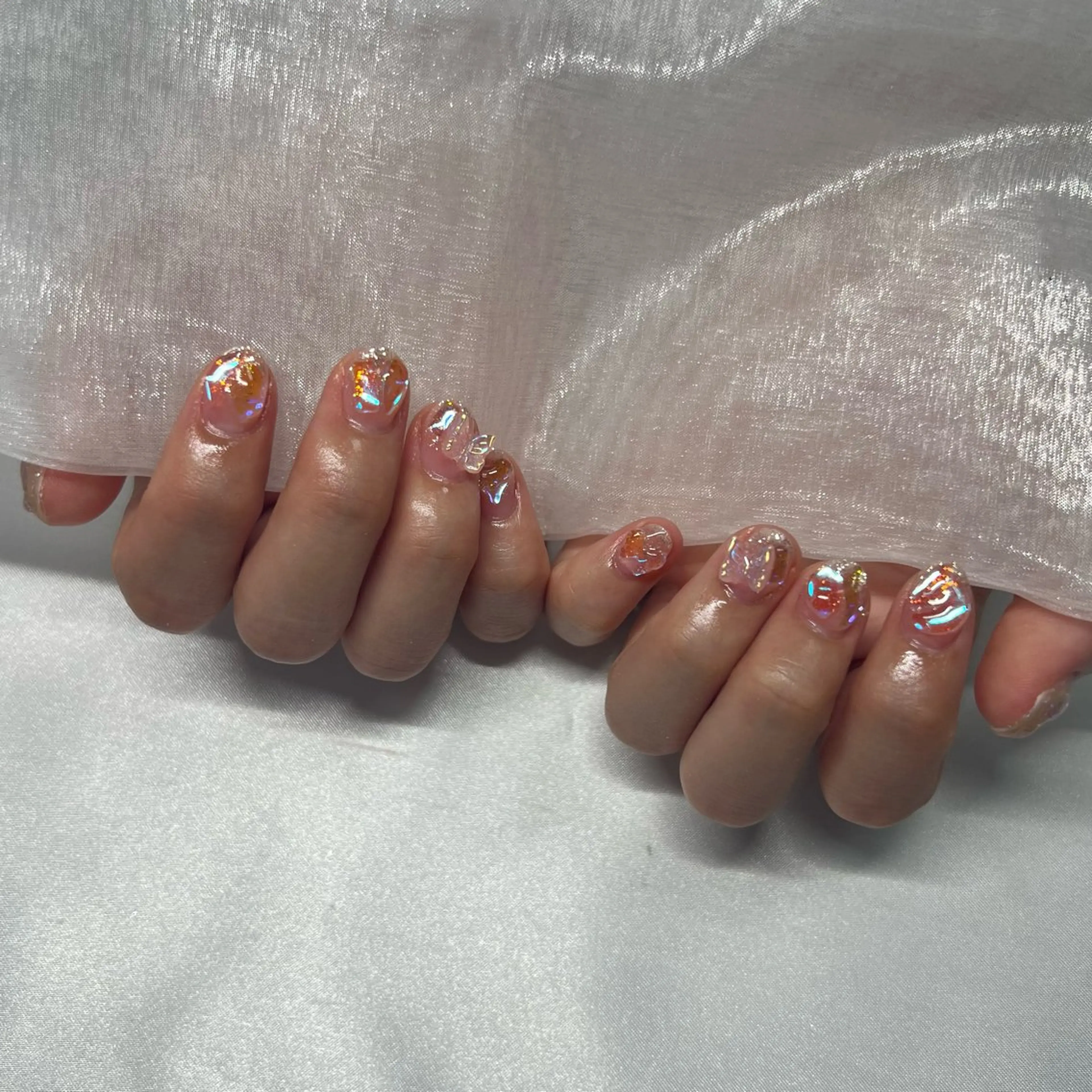 ネイル ジェルネイル 韓国ネイル ラメ(グリッター) マグネットネイル ミラーネイル ハンドネイル -nail salon-Reward所属・nail salon Rewardのネイルデザイン