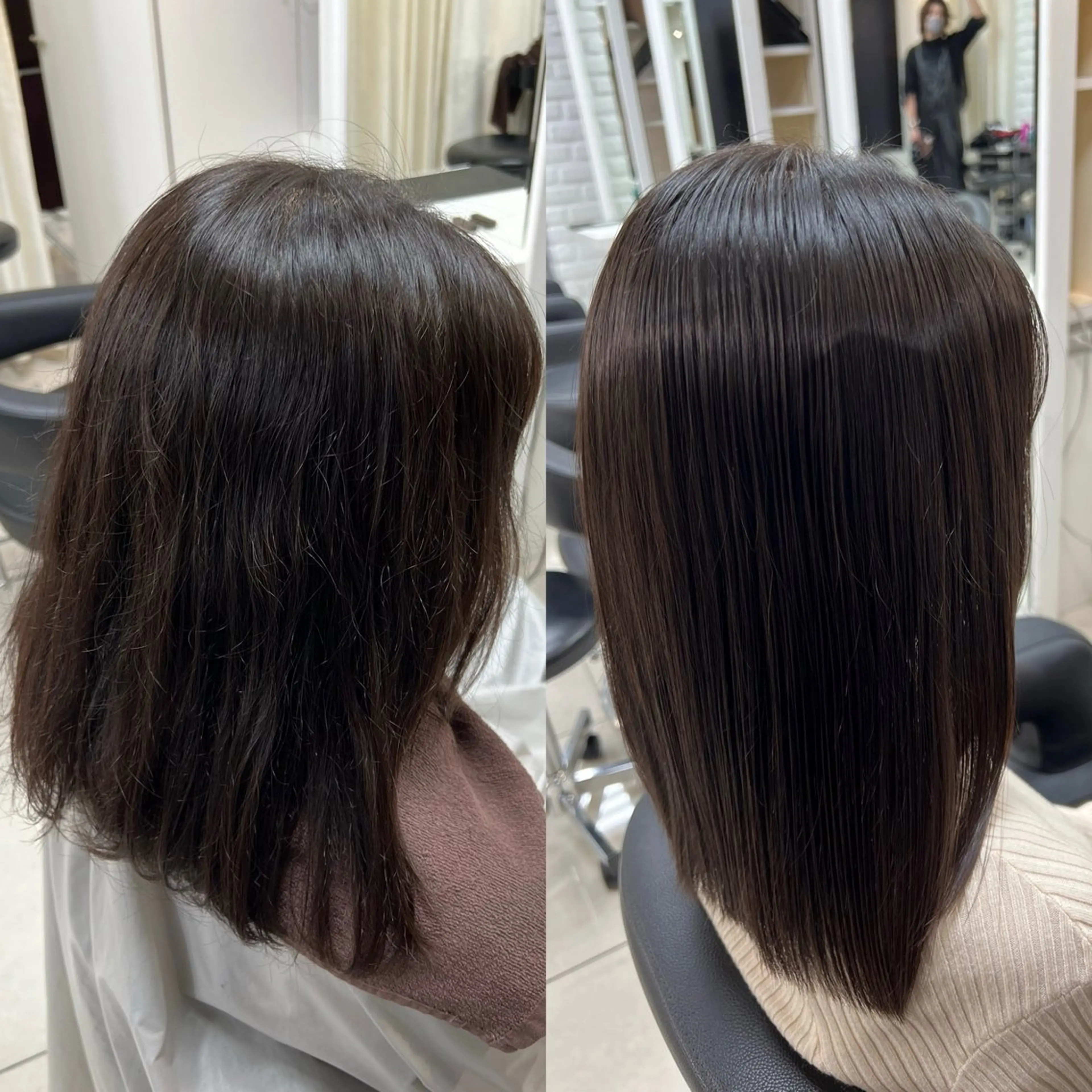ミディアム カット 縮毛矯正 トリートメント 染野 匠のヘアスタイル