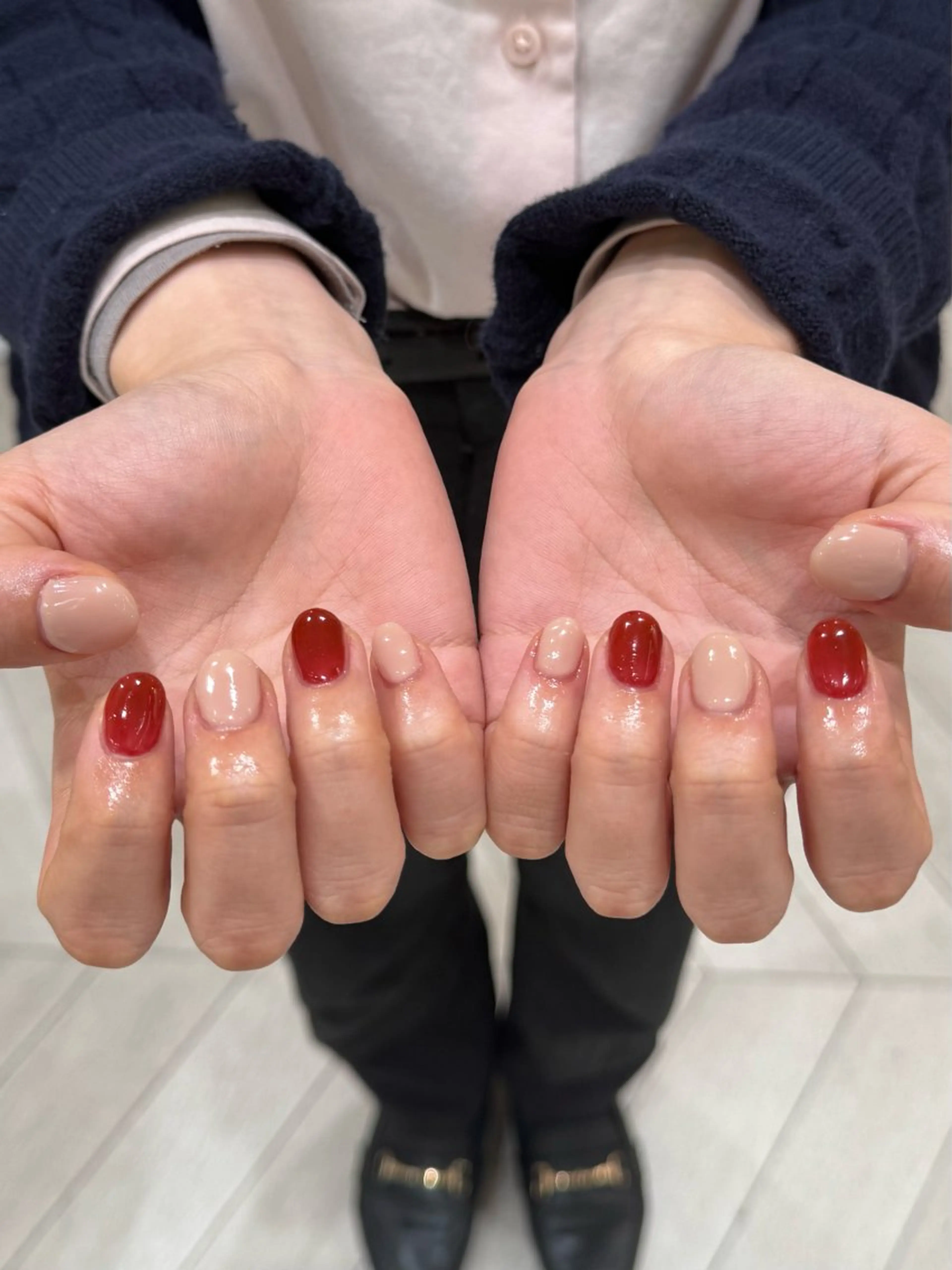 メンズ ネイル 暖色カラー/nail / miu 🌺❤︎のネイルデザイン