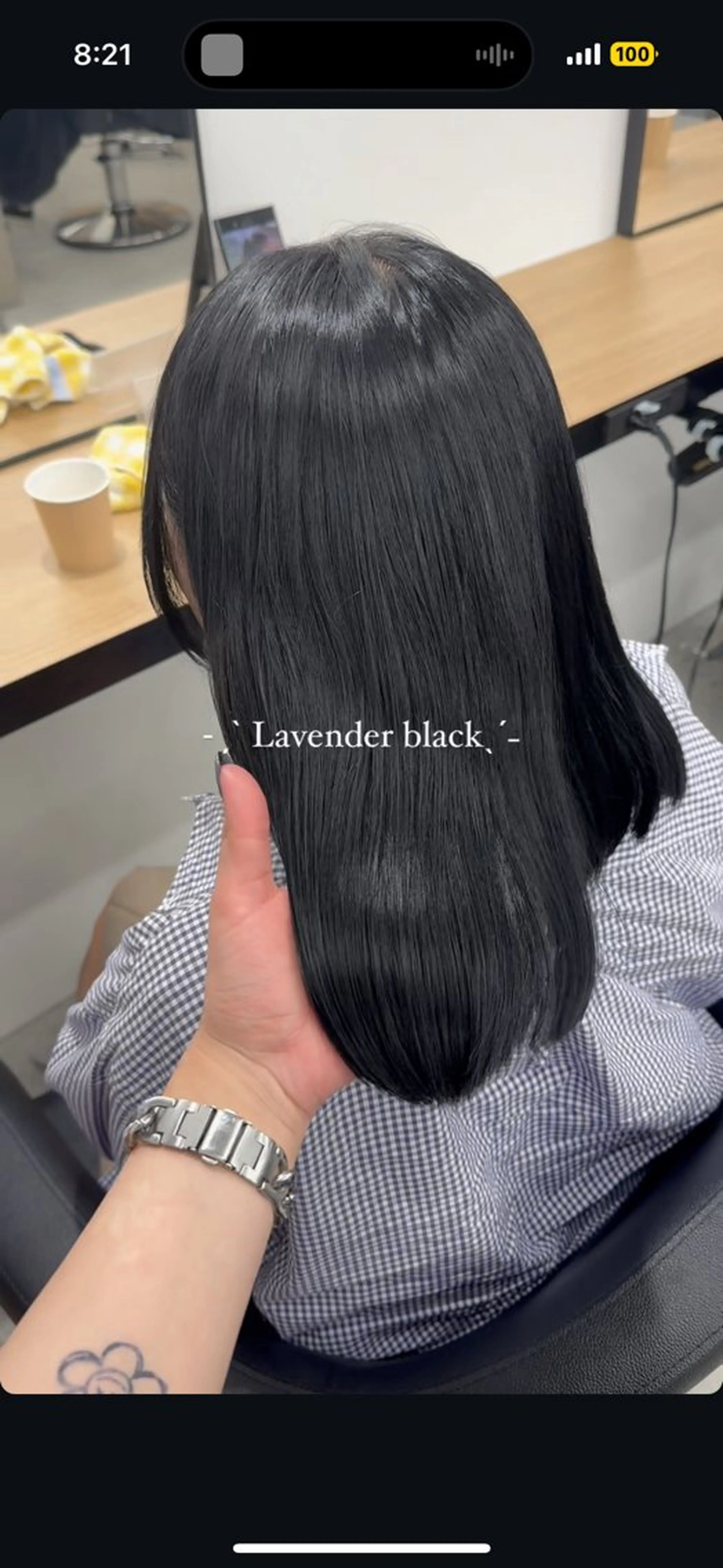 セミロング カラー 暗髪🩶ラベンダー/ ブルー/ユウナ🤍のヘアスタイル