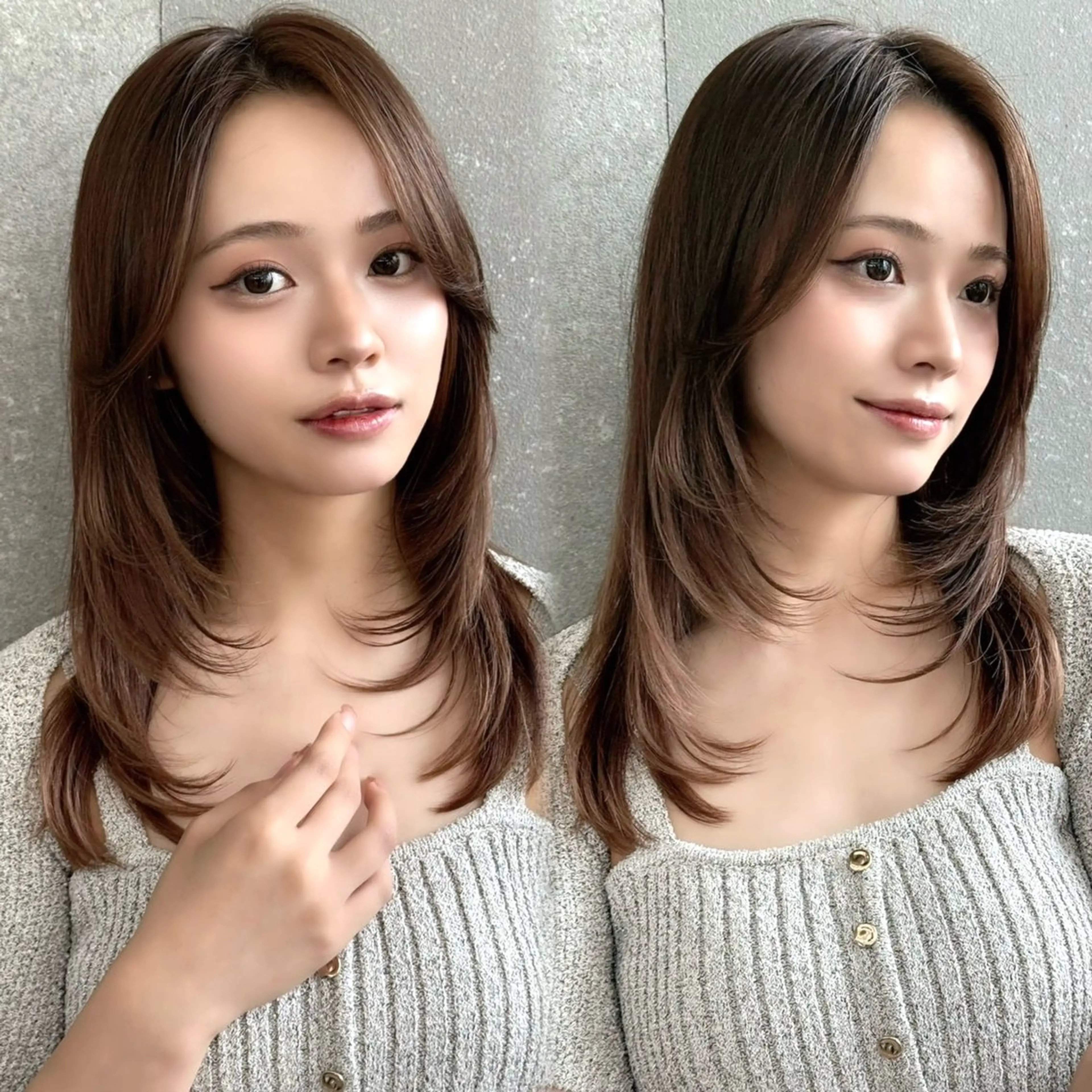 セミロング カラー カット ヘアカラー トリートメント Lond Loire 門前仲町駅 徒歩3分のヘアスタイル