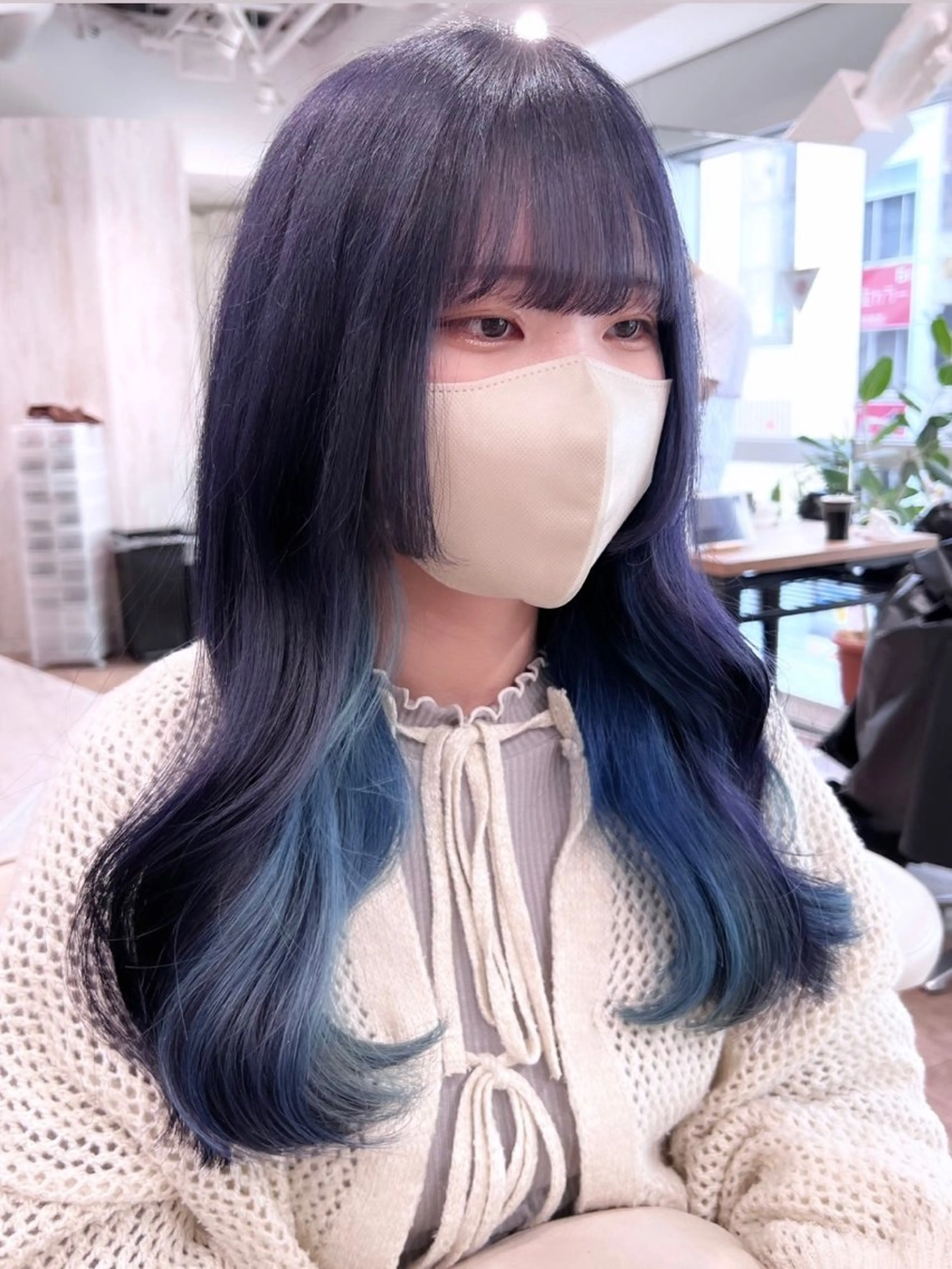 セミロング カラー バレイヤージュ ベージュカラー ブリーチ ブルーカラー ケアブリーチ 艶カラー/髪質改善/ 縮毛矯正/池袋/千葉のヘアスタイル