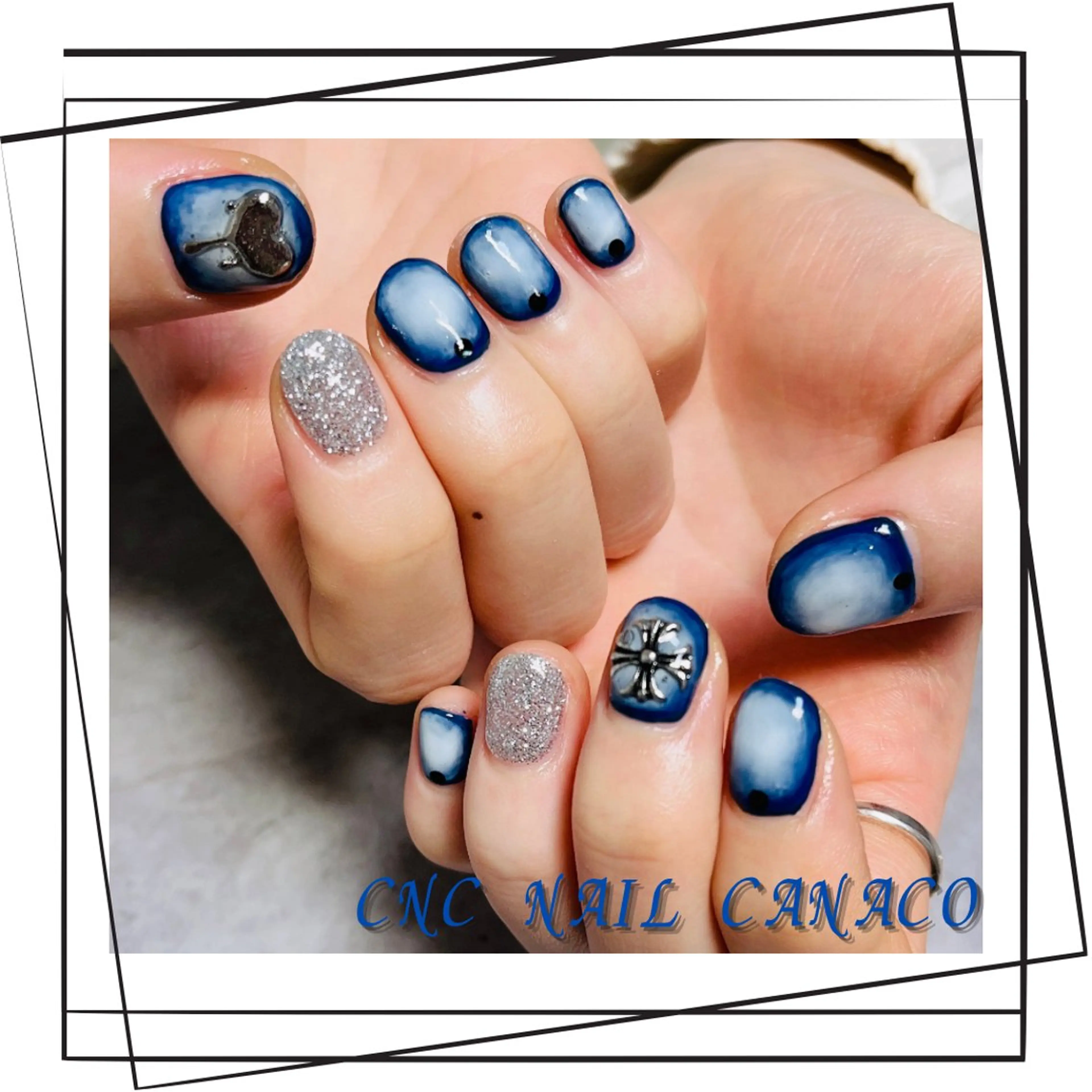 ネイル アートネイル メンズネイル 持ち込み ストーンネイル ハンドネイル ハンドケア Felice所属・ベテランネイル cnc  nailのネイルデザイン