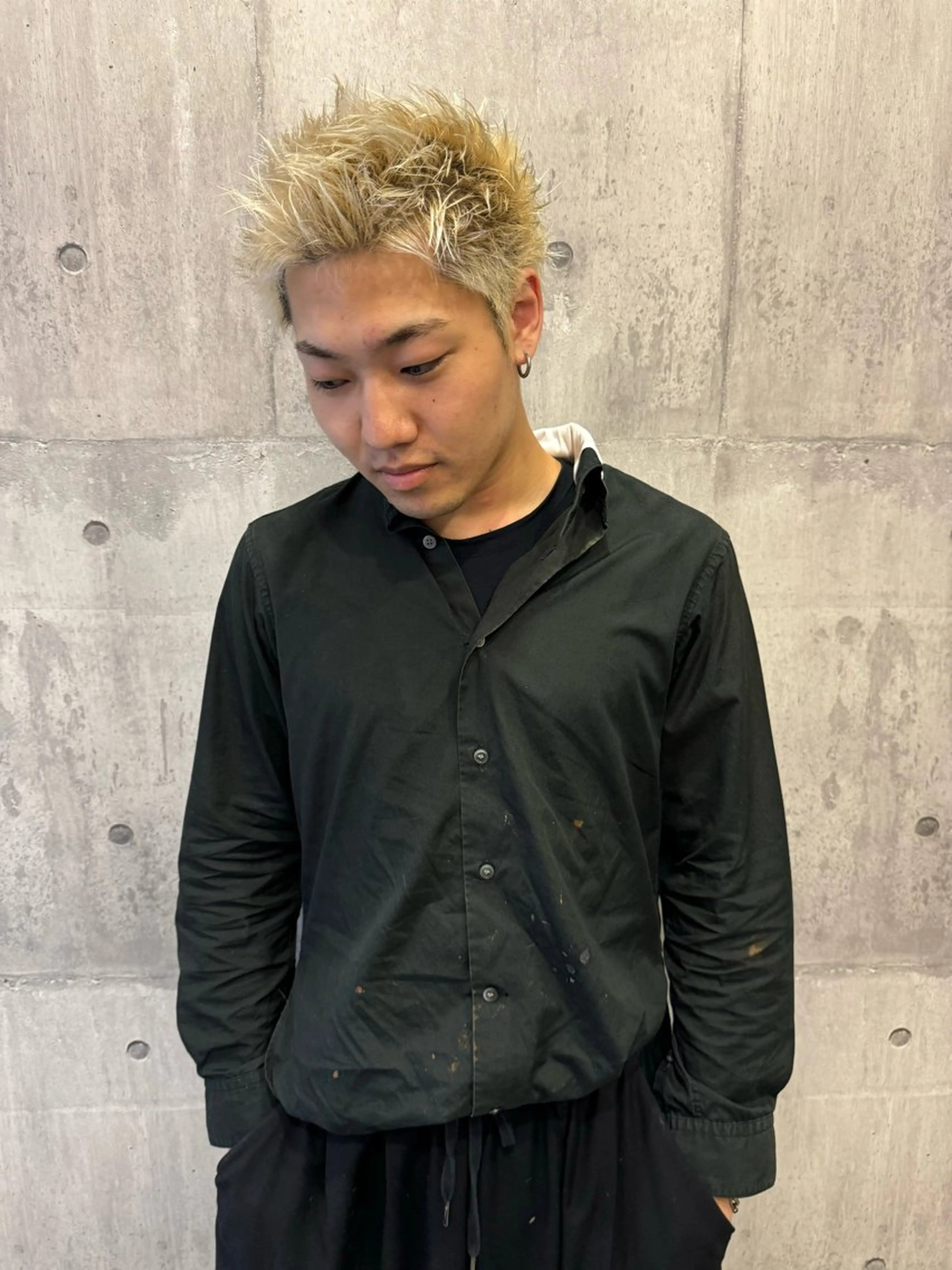 メンズ メンズハイトーン モヒカン スパイキーショート 刈り上げ 🔅透明感カラー切田 はじめ🔆のヘアスタイル