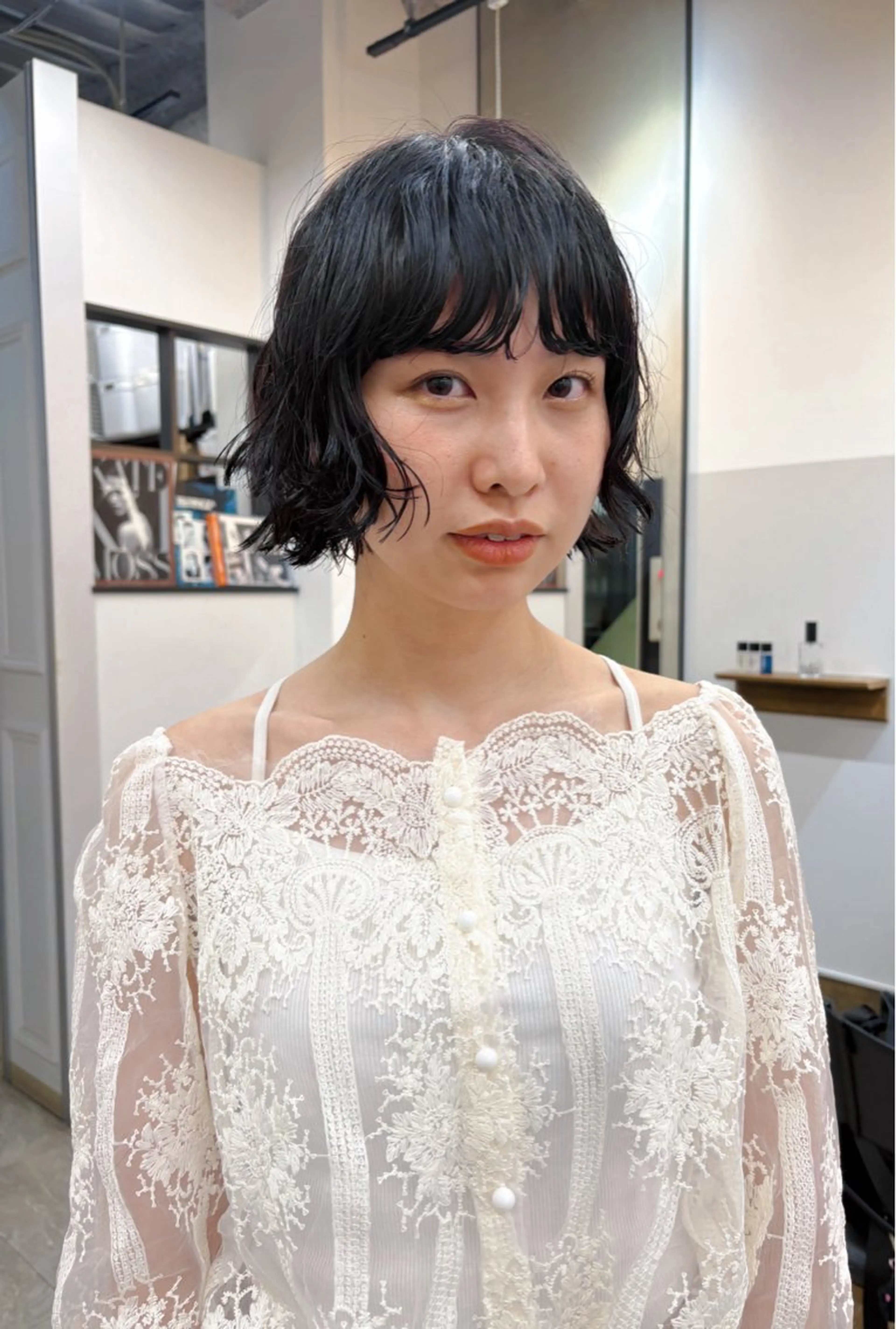 ミディアム カラー パーマ nao/福岡美容室 パーマ/ボブパーマのヘアスタイル