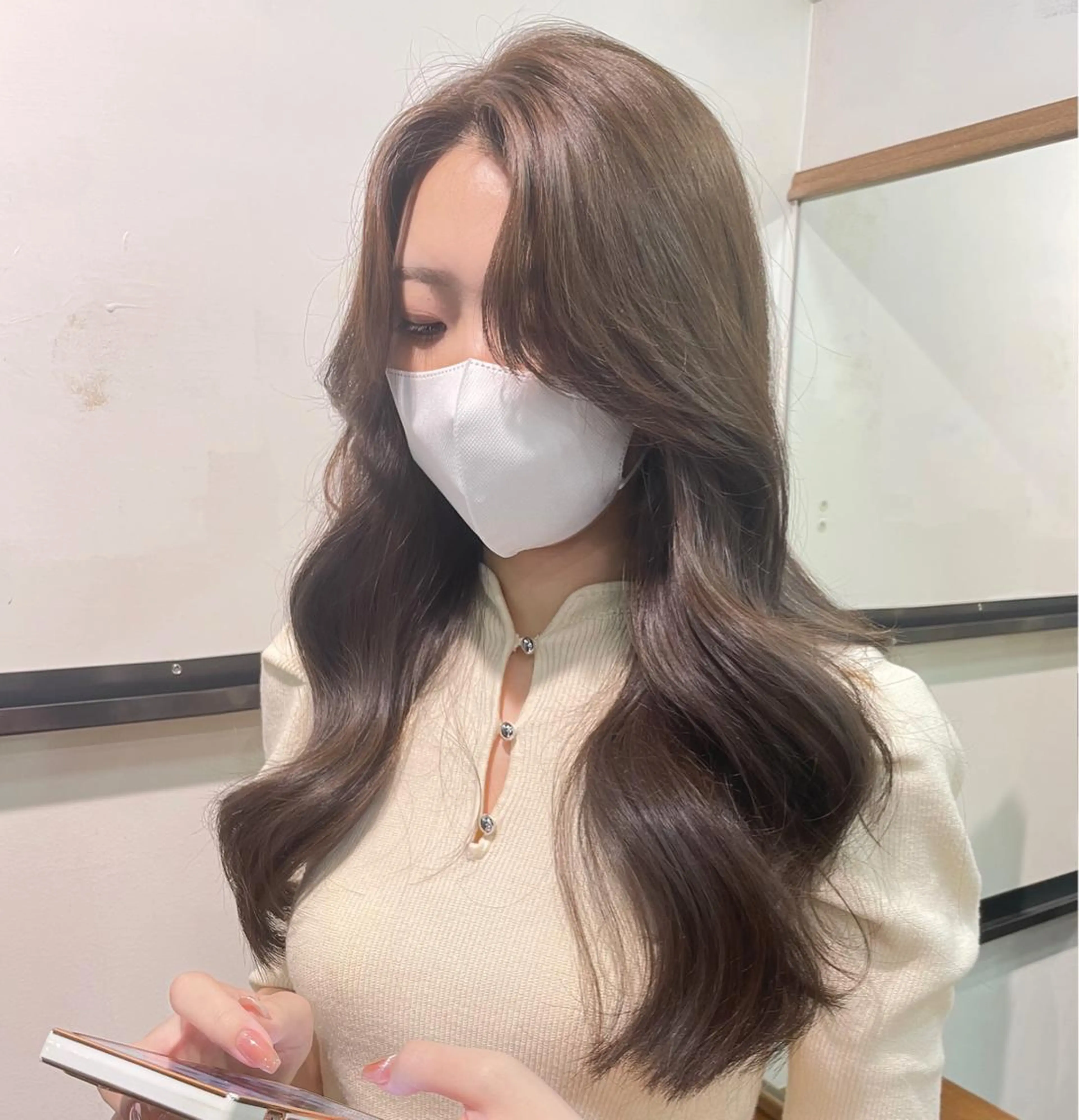 ロング 韓国風ヘア レイヤーカット ワンホンヘア カット ヘアカラー トリートメント 韓国/レイヤー NOISM天王寺のヘアスタイル