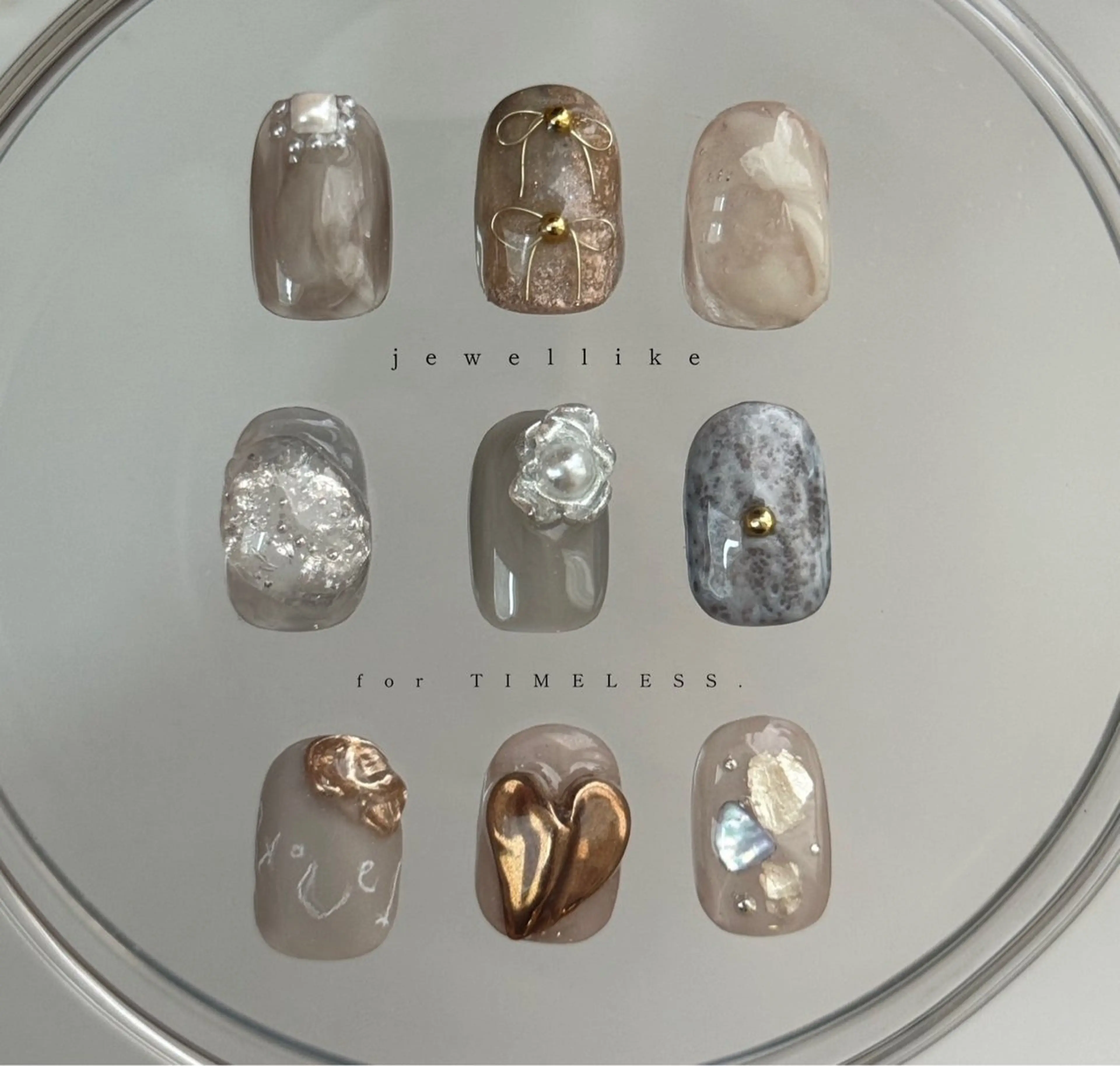 ネイル ハート ニュアンスネイル リボン lacier nailのネイルデザイン