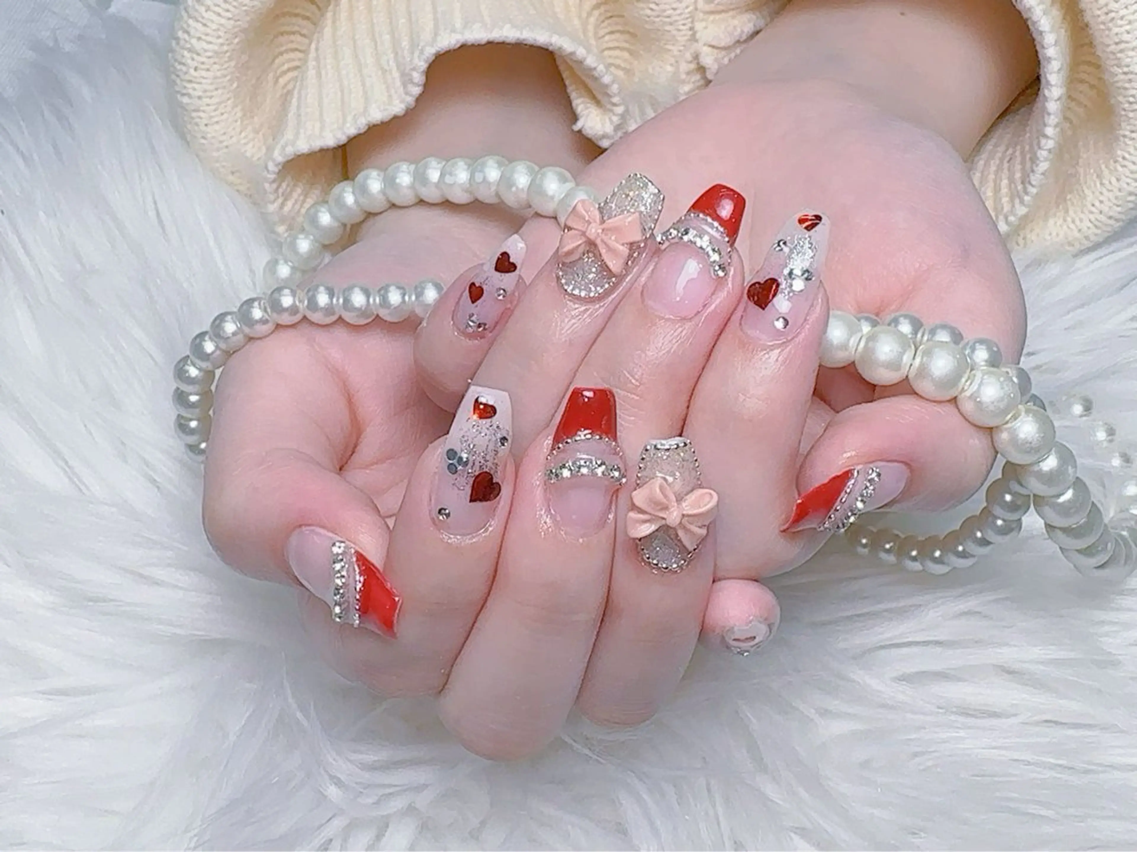 ネイル 長さ出し フレンチネイル ジェルネイル ガラスフレンチ 韓国ネイル ハンドネイル ハンドケア For U nail スカルプ専門店のネイルデザイン