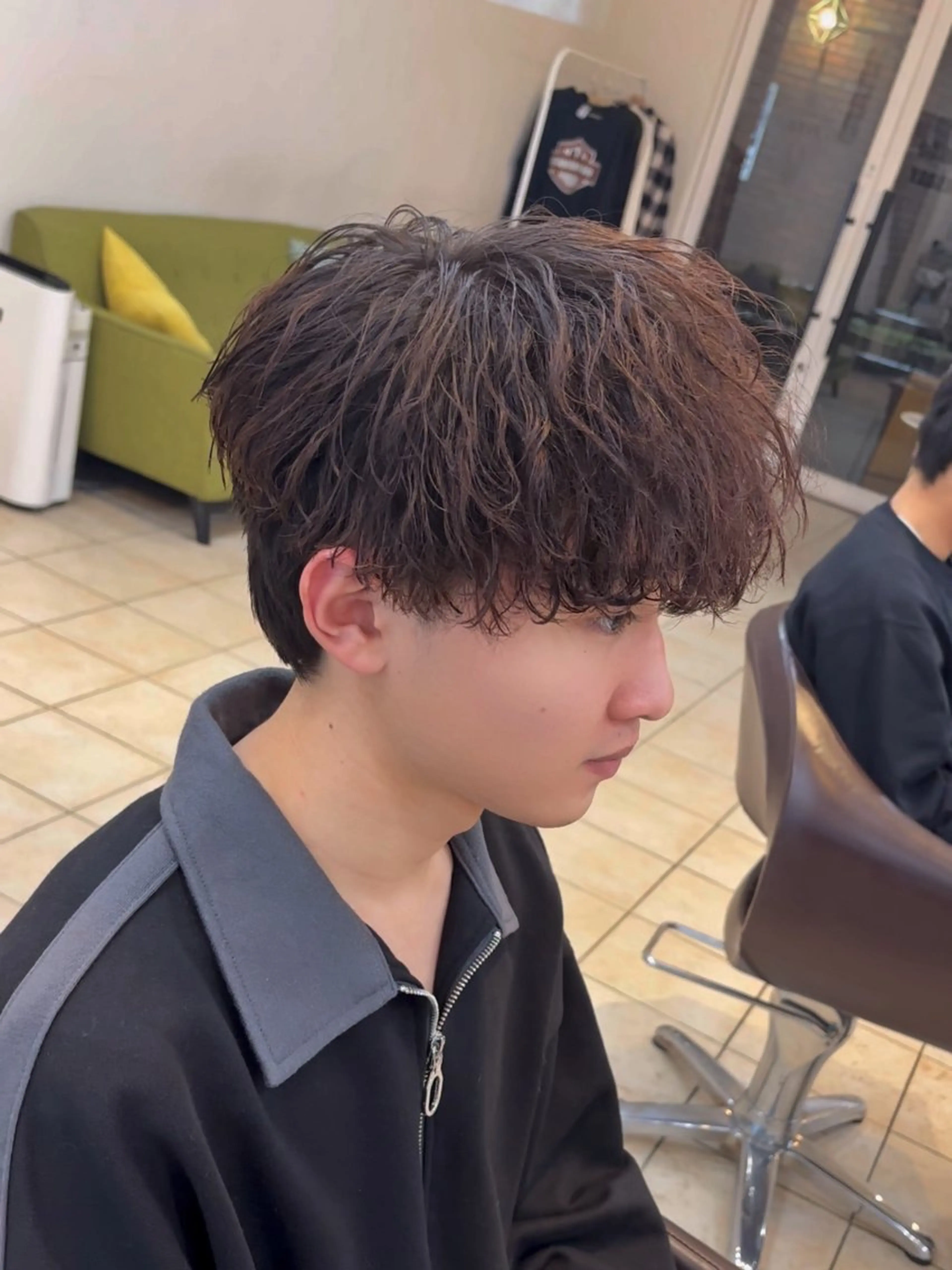 ショート パーマ メンズ メンズパーマ 波巻きパーマ カット パーマ センターパート特化 【大宮】Mizukiのヘアスタイル